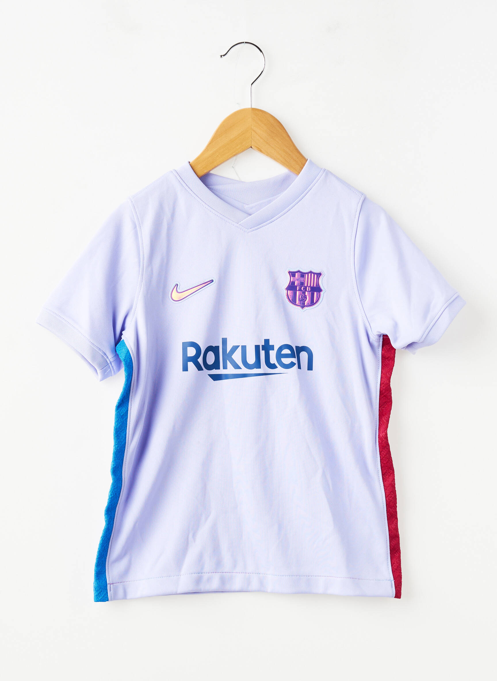 T-marškinys futbolo sportas trumpas rankovės violetinis NIKE berniukas