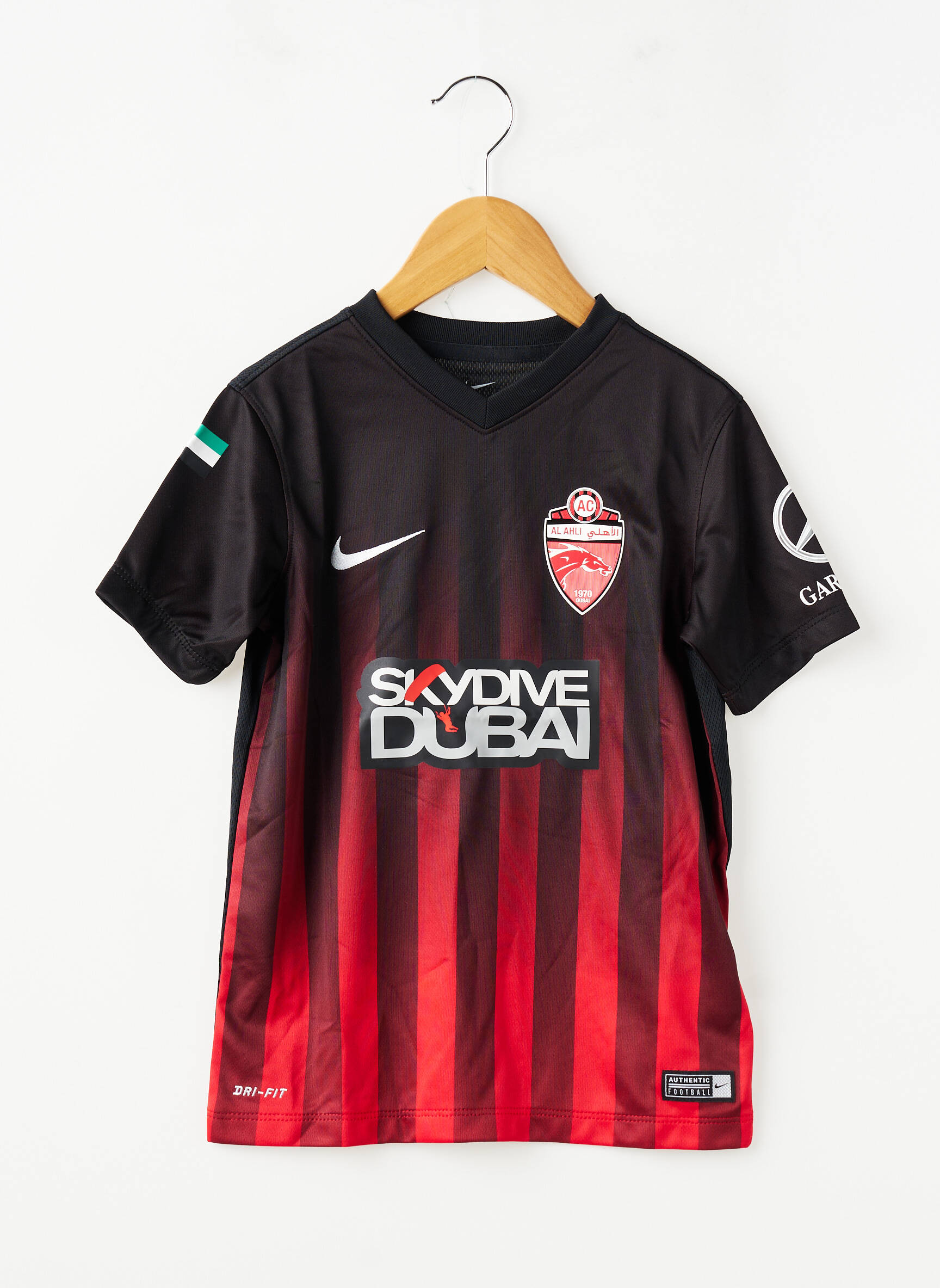 T-marškinys futbolo sportas trumpas rankovės juodas NIKE berniukas