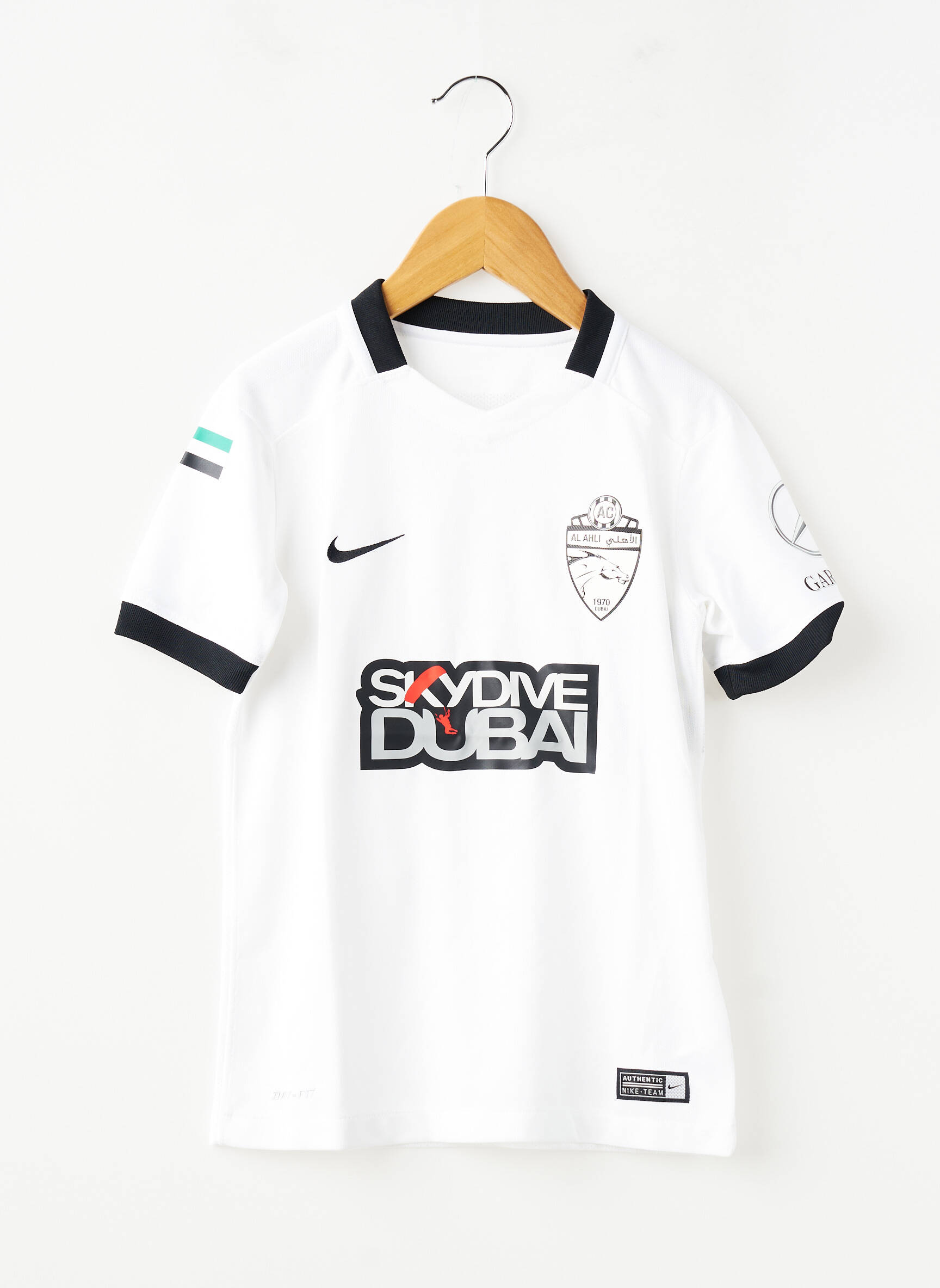 T-marškinys futbolo sportas trumpas rankovės baltas NIKE berniukas