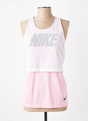 Marškiniai be rankovių centrinė iškirptė be rankų baltas NIKE mergina