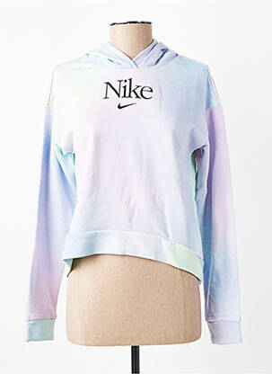 Kapišonas tiesi kirpimas ilgos rankovės mėlyna NIKE mergina