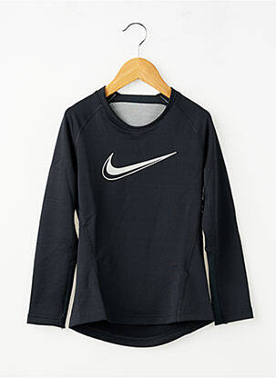 T-marškinys ilgos rankovės ilgos rankovės juodas NIKE berniukas