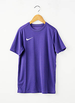 T-marškinys multisporto sportas trumpas rankovės violetinis NIKE vaikas
