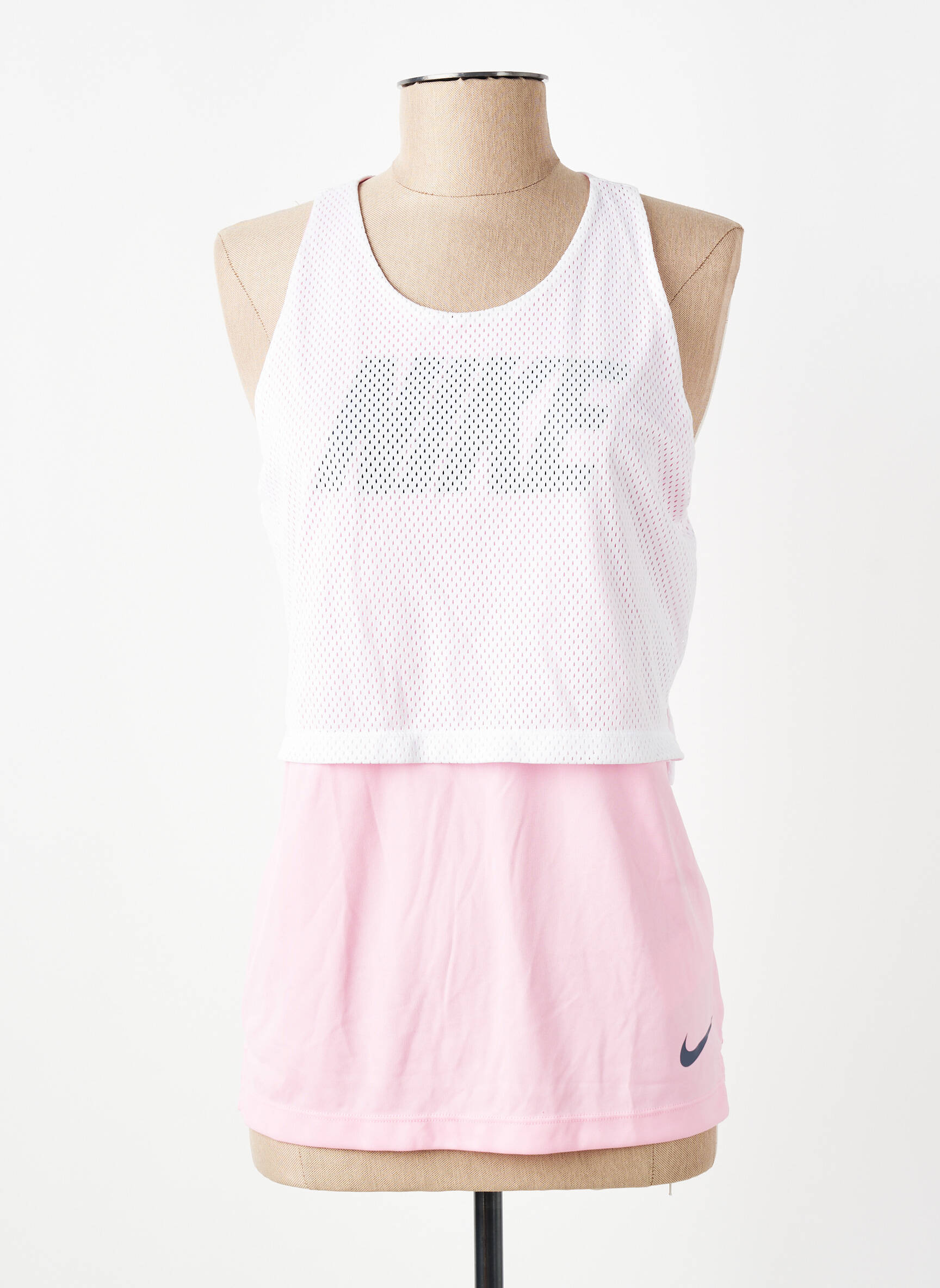 Marškiniai be rankovių centrinė iškirptė be rankų baltas NIKE mergina