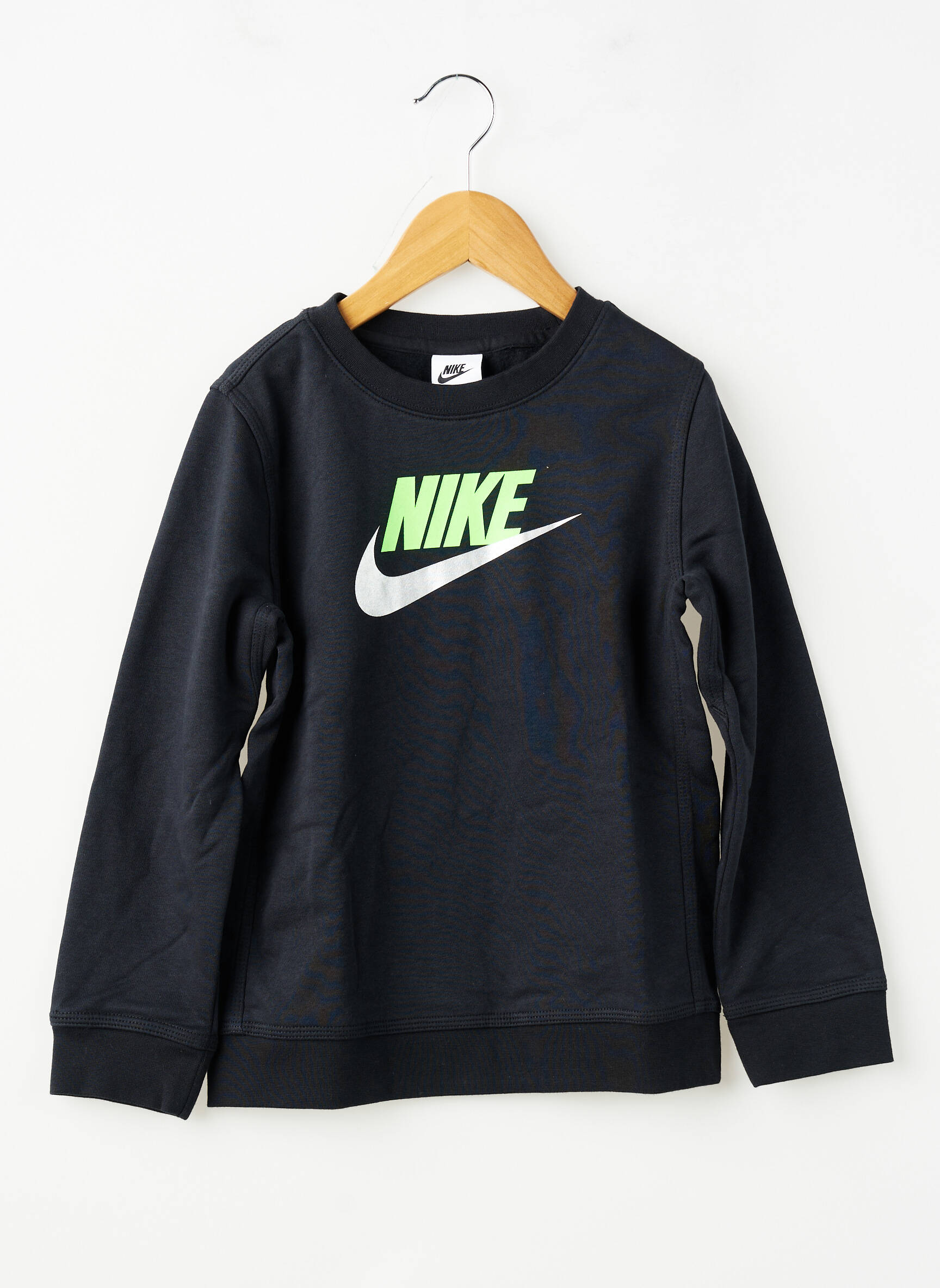 Mikroskopas sietspausdinimas ilgos rankovės juodas NIKE vaikas