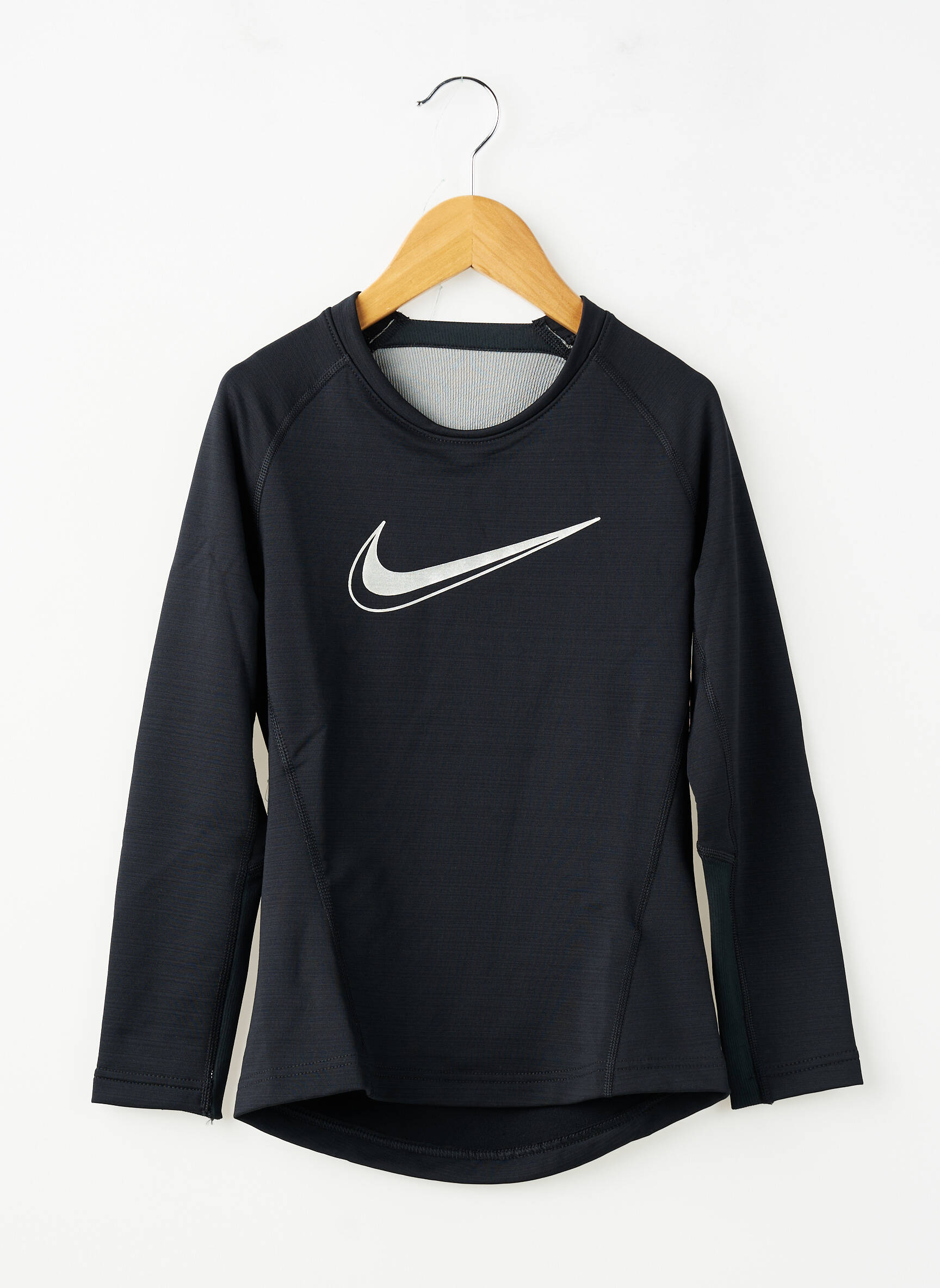 T-marškinys ilgos rankovės ilgos rankovės juodas NIKE berniukas