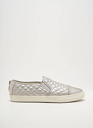 Slip-on batai satino audinys plokščias kulnas iki 3 cm sidabrinė GEOX moteris