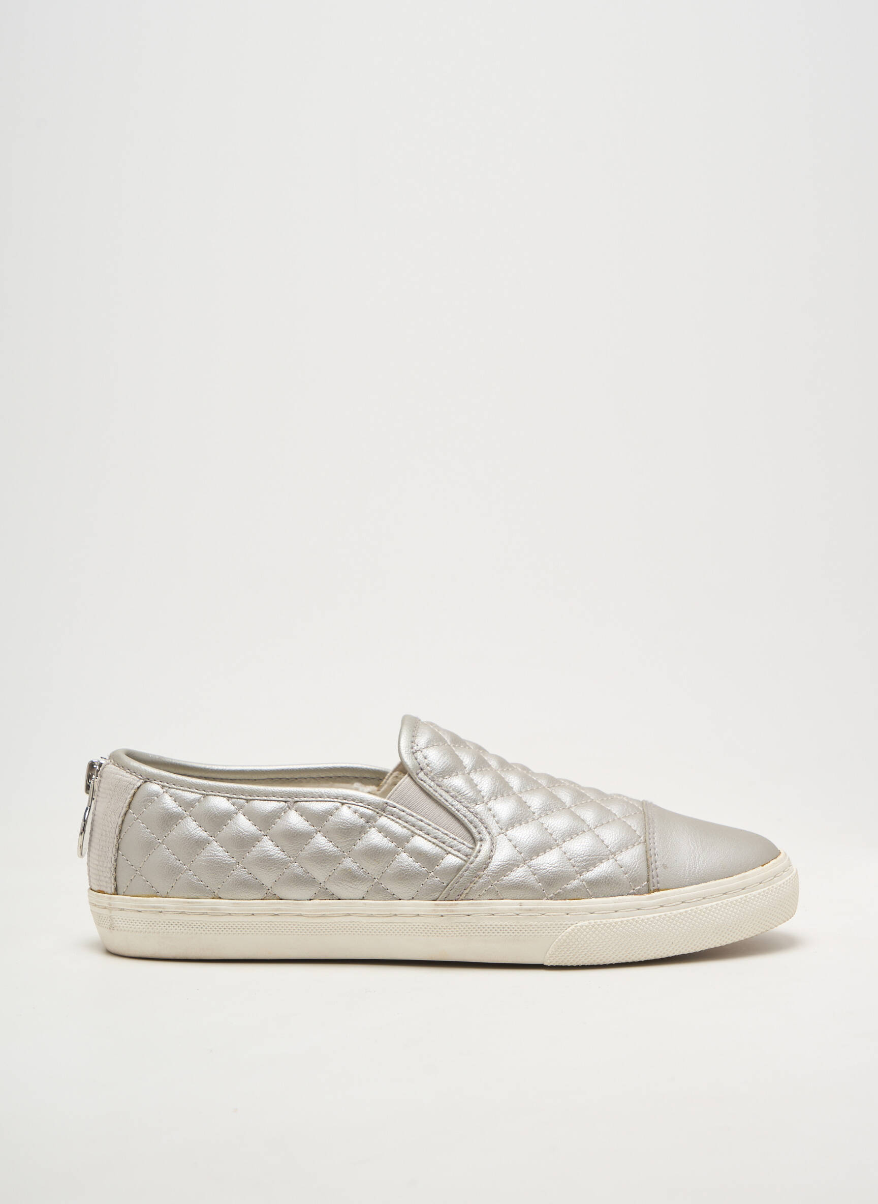 Slip-on batai satino audinys plokščias kulnas iki 3 cm sidabrinė GEOX moteris