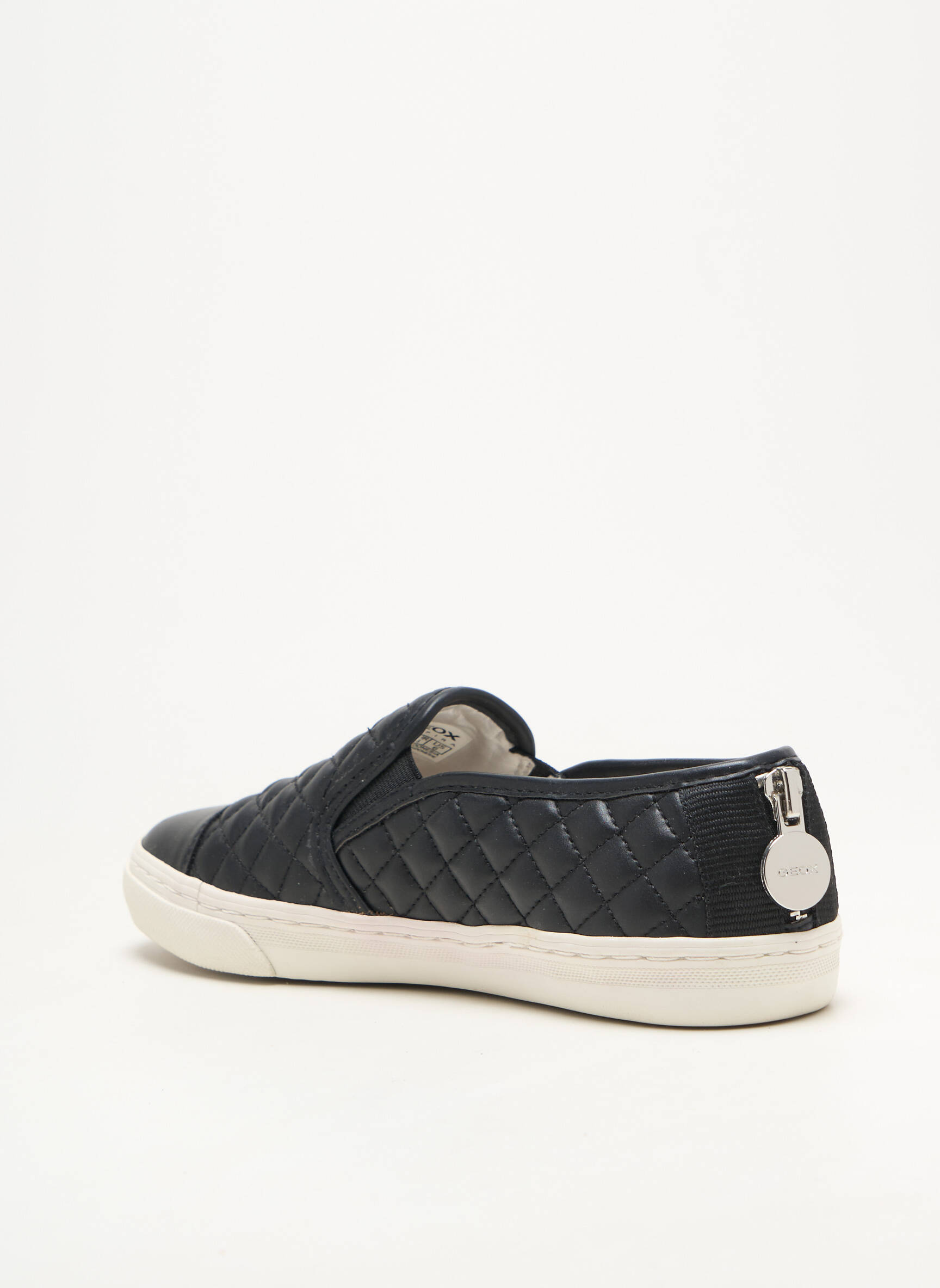 Slip-on batai apvalus mygtukas plokščias kulnas iki 3 cm juodas GEOX moteris