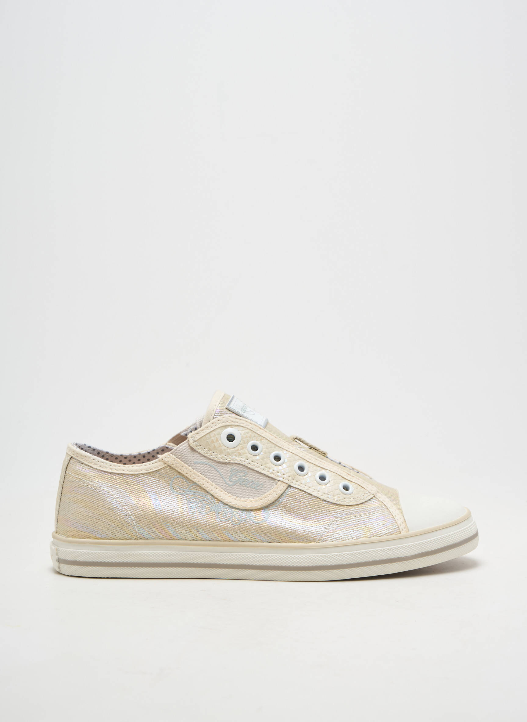 Slip-on batai satino audinys plokščias kulnas iki 3 cm auksas GEOX moteris