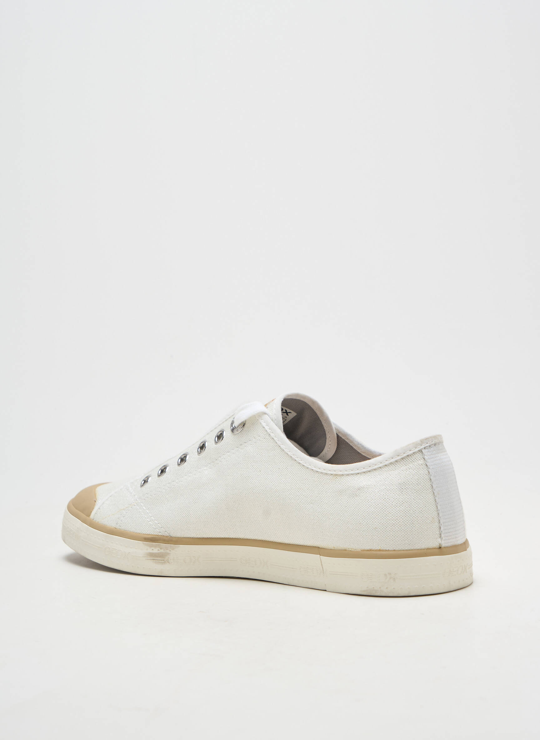 Slip-on batai satino audinys plokščias kulnas iki 3 cm sidabrinė GEOX moteris