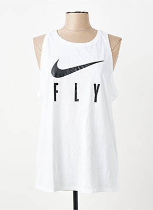 Marškiniai be rankovių tiesi kirpimas be rankų baltas NIKE moteris