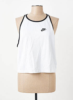 Marškiniai be rankovių tiesi kirpimas be rankų baltas NIKE moteris