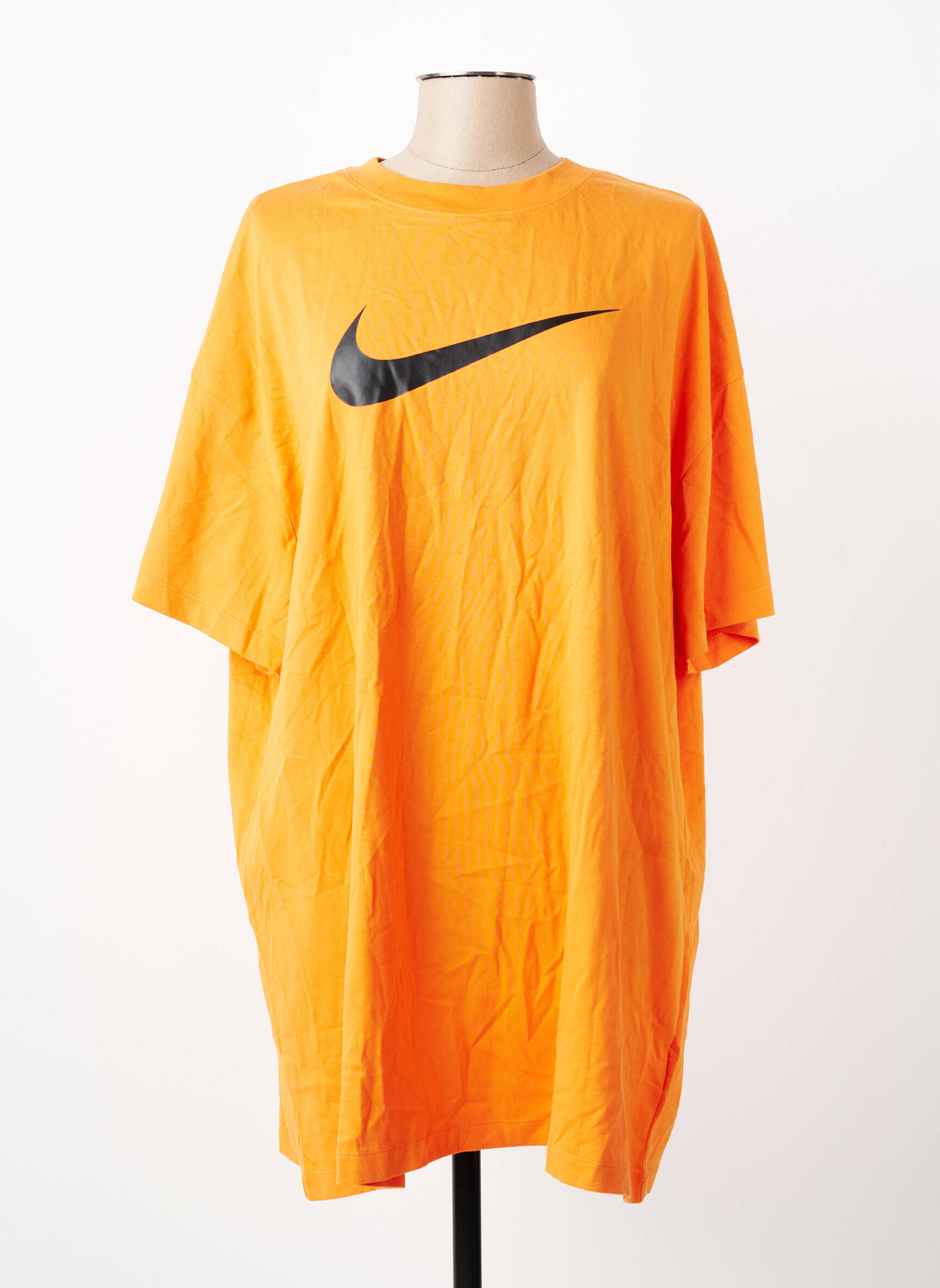 T-marškinys floqué serigrafija trumpas rankovės oranžinė NIKE moteris