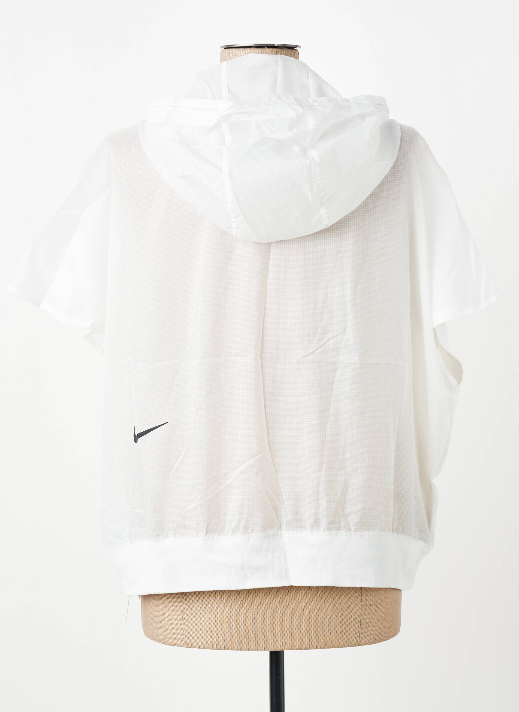 Kapišonas tiesi kirpimas trumpas rankovės baltas NIKE moteris