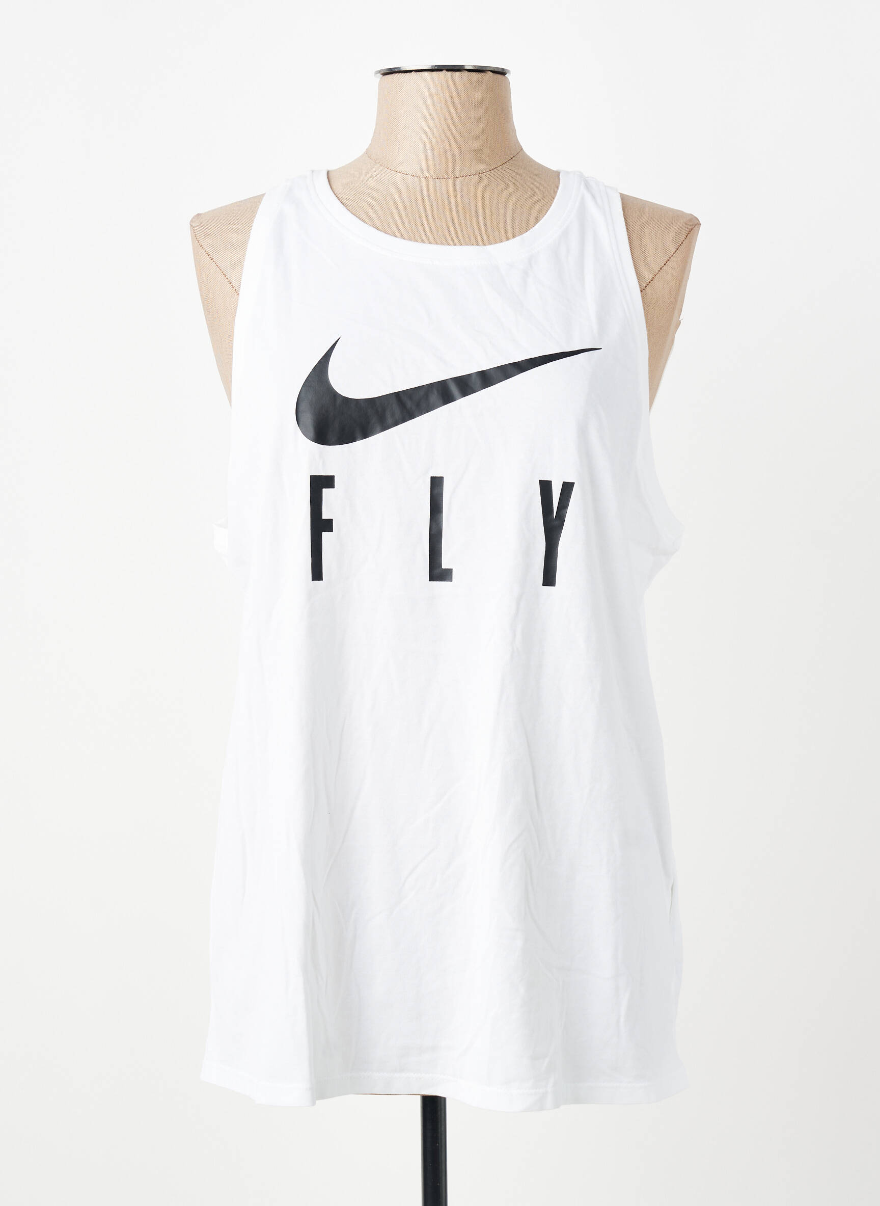 Marškiniai be rankovių tiesi kirpimas be rankų baltas NIKE moteris