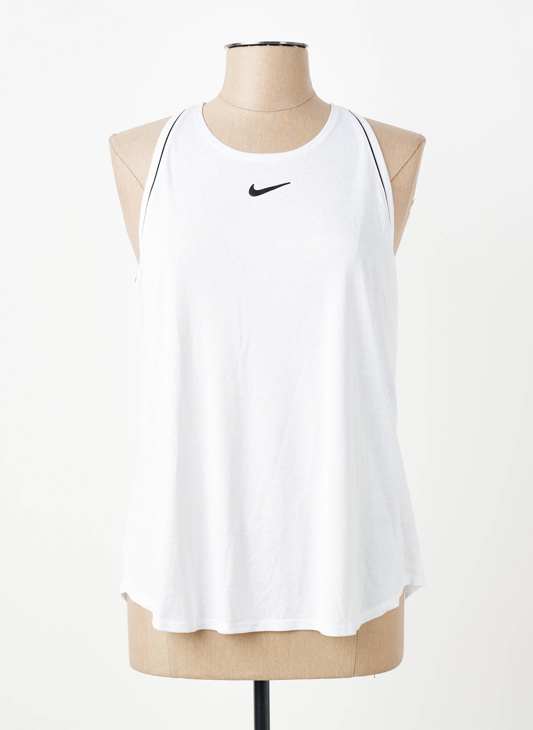 Marškiniai be rankovių tiesi kirpimas be rankų baltas NIKE moteris