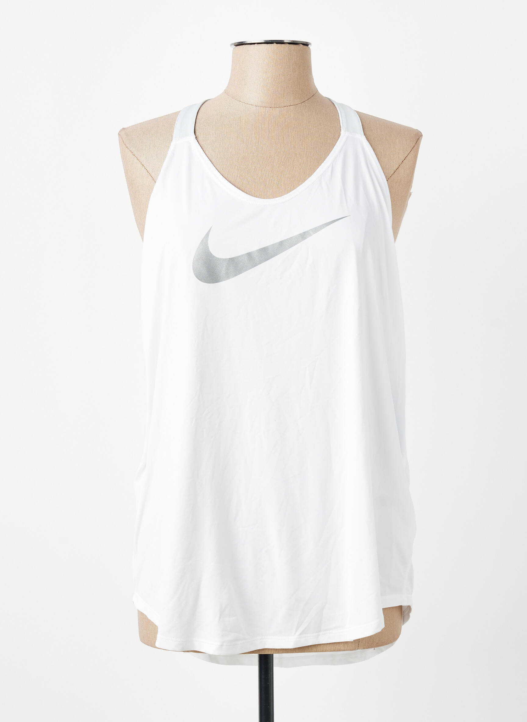 Marškiniai be rankovių tiesi kirpimas be rankų baltas NIKE moteris