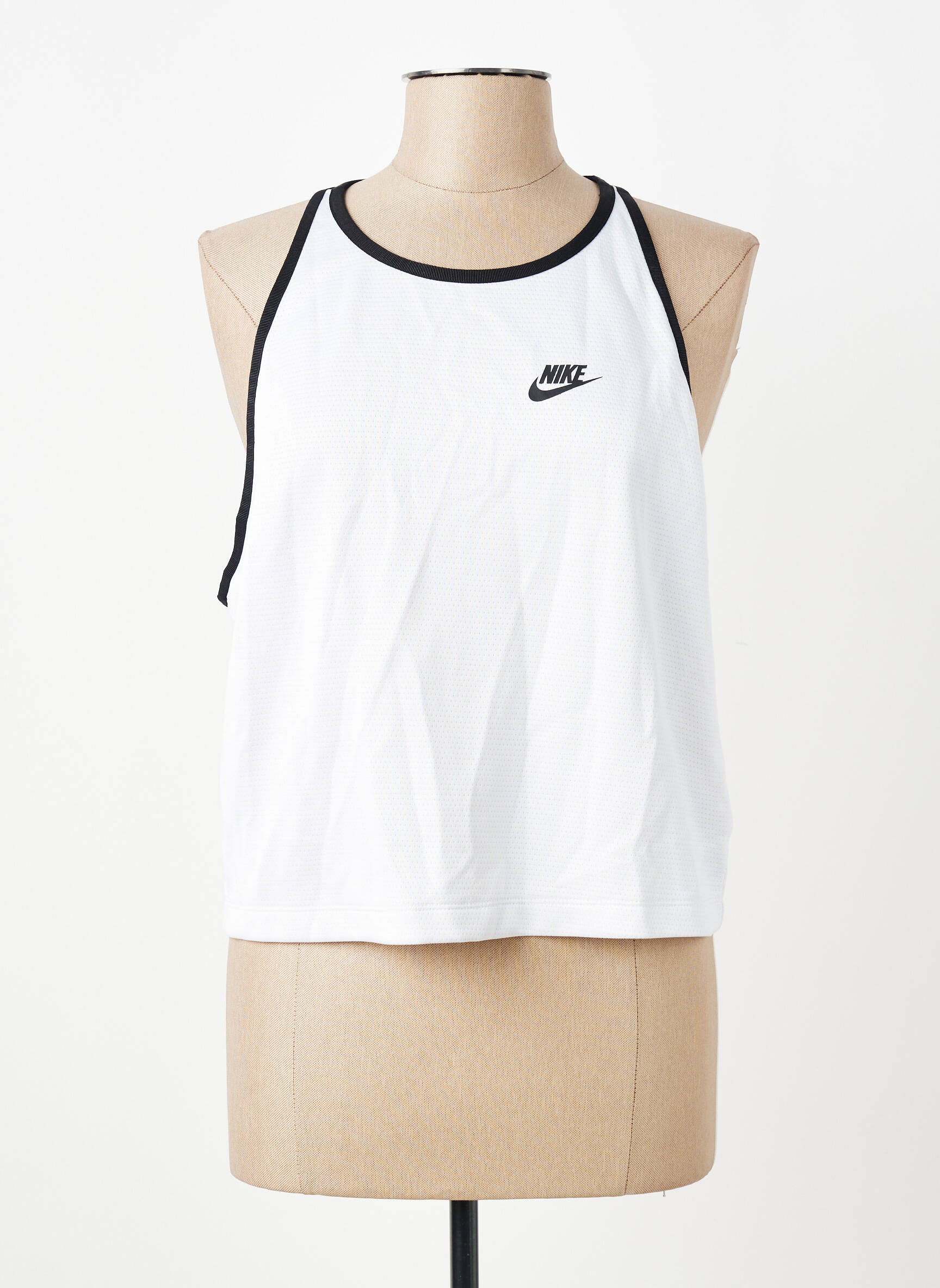 Marškiniai be rankovių tiesi kirpimas be rankų baltas NIKE moteris