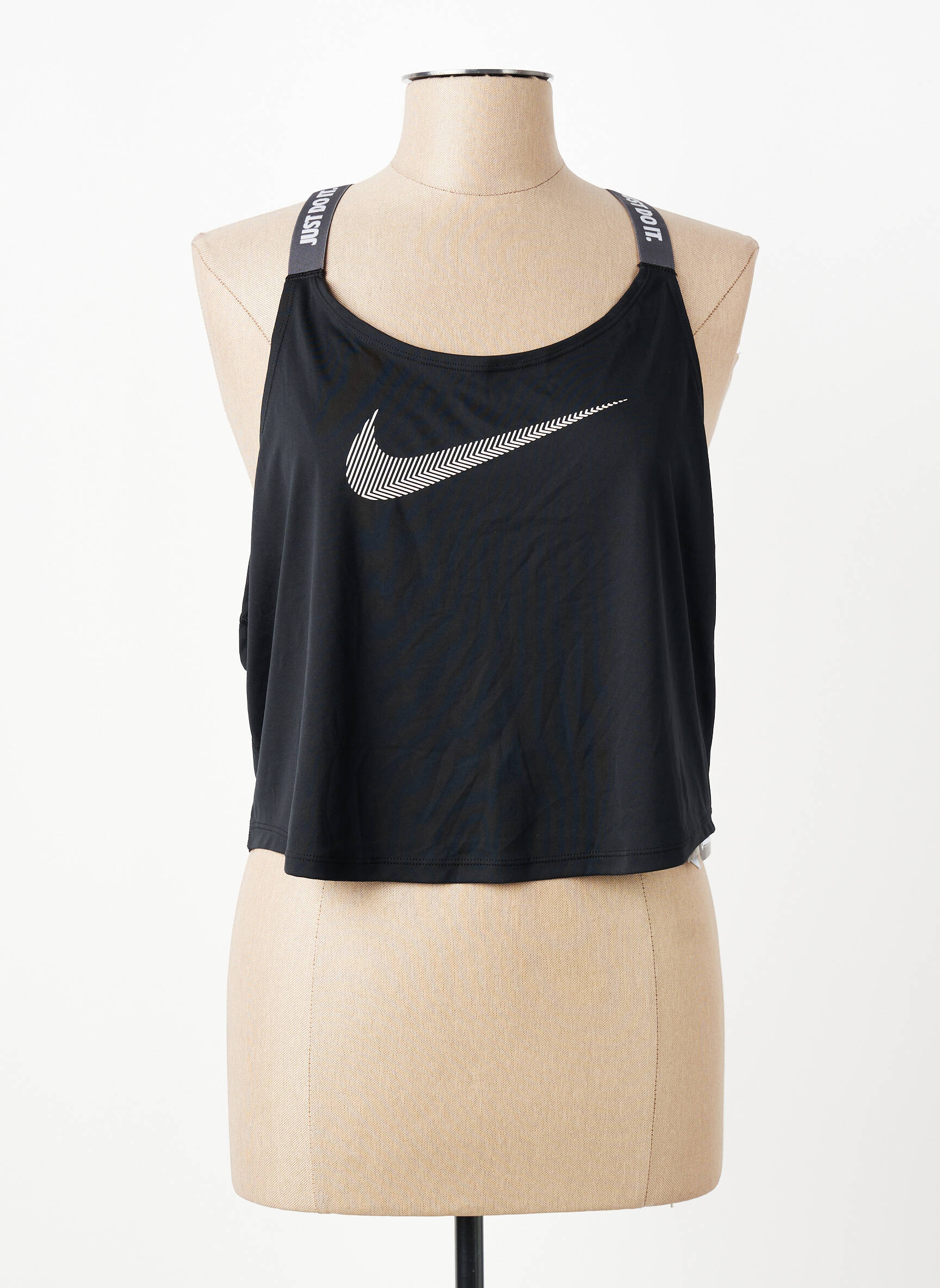 Viršūnė be rankų be rankų juodas NIKE moteris
