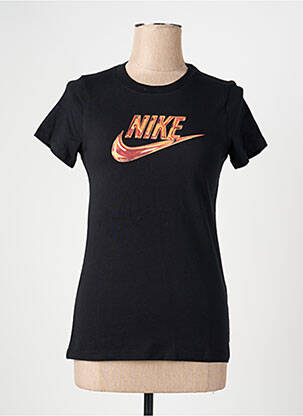 T-marškinys floqué serigrafija trumpas rankovės juodas NIKE moteris