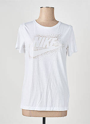 T-marškinys floqué serigrafija trumpas rankovės baltas NIKE moteris