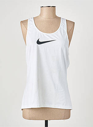 Marškiniai be rankovių tiesi kirpimas be rankų baltas NIKE moteris