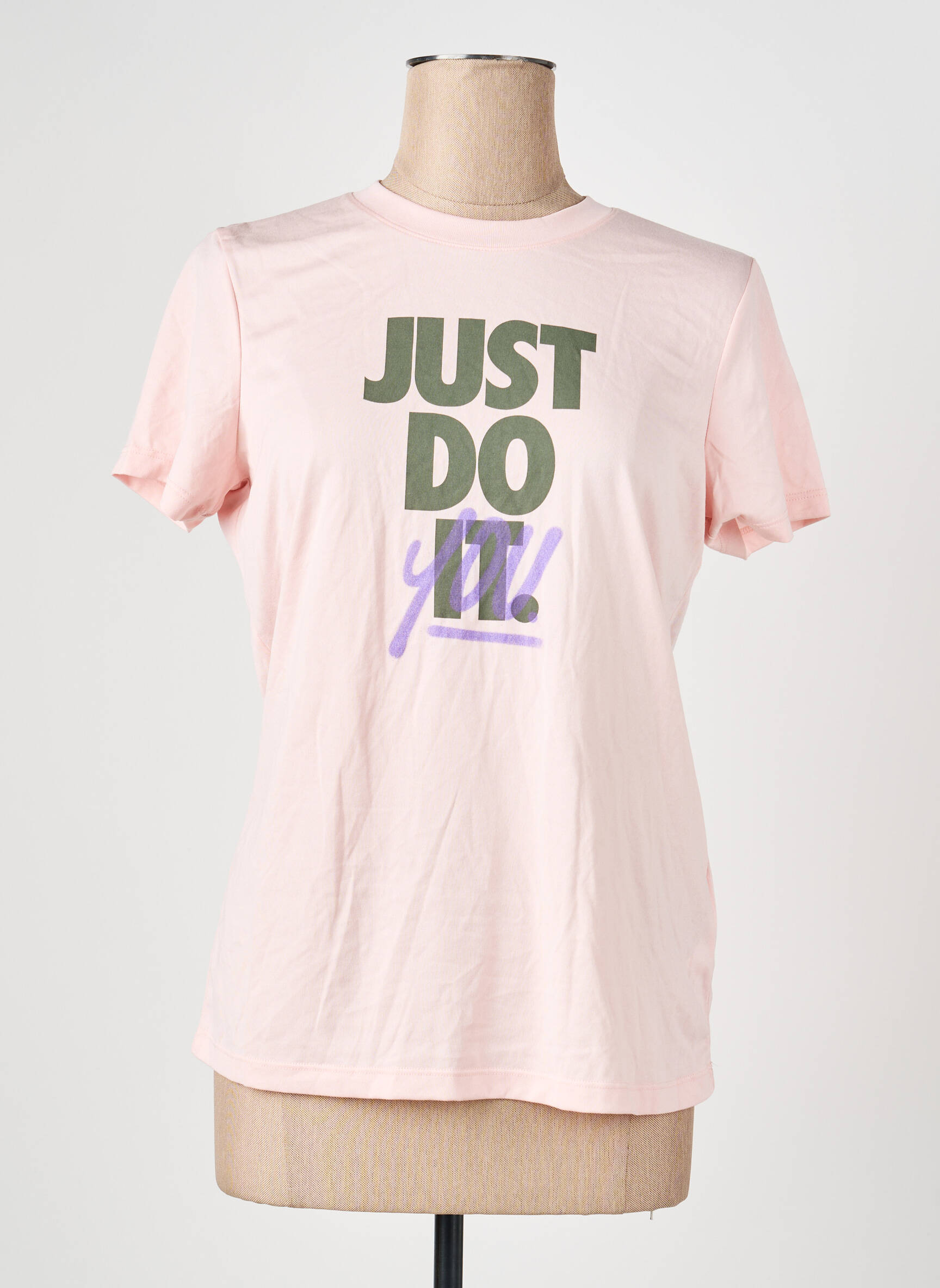 T-marškinys floqué serigrafija trumpas rankovės rožinė NIKE moteris
