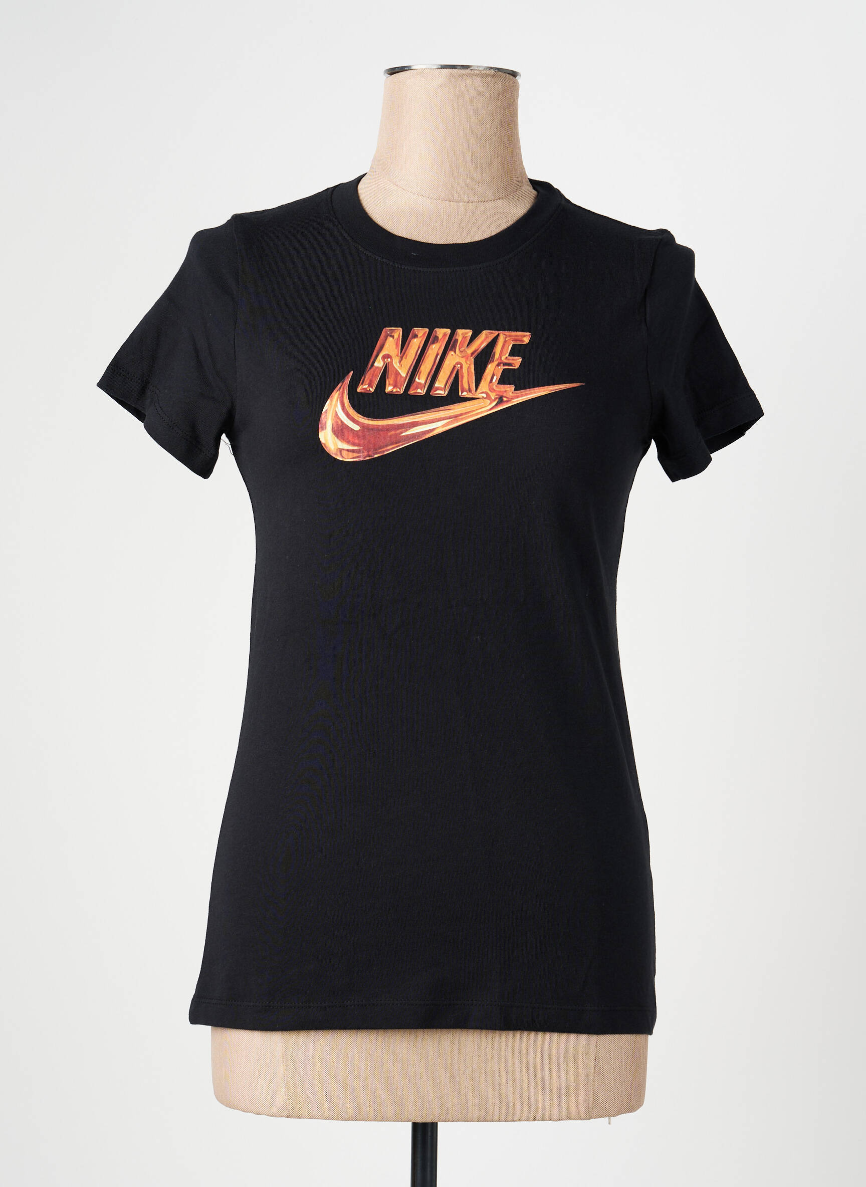 T-marškinys floqué serigrafija trumpas rankovės juodas NIKE moteris