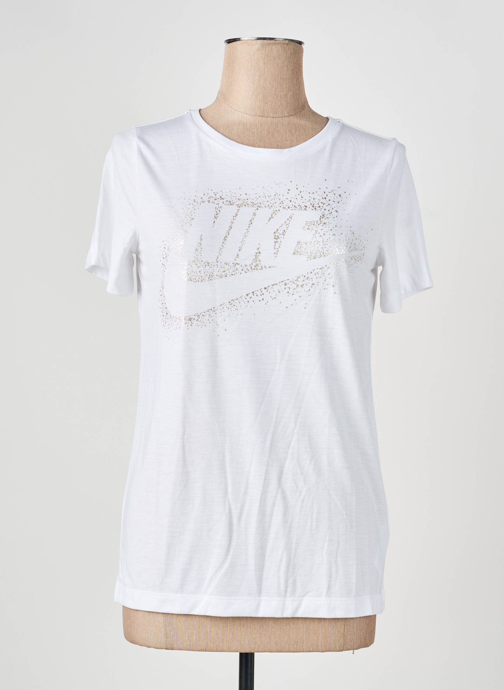 T-marškinys floqué serigrafija trumpas rankovės baltas NIKE moteris