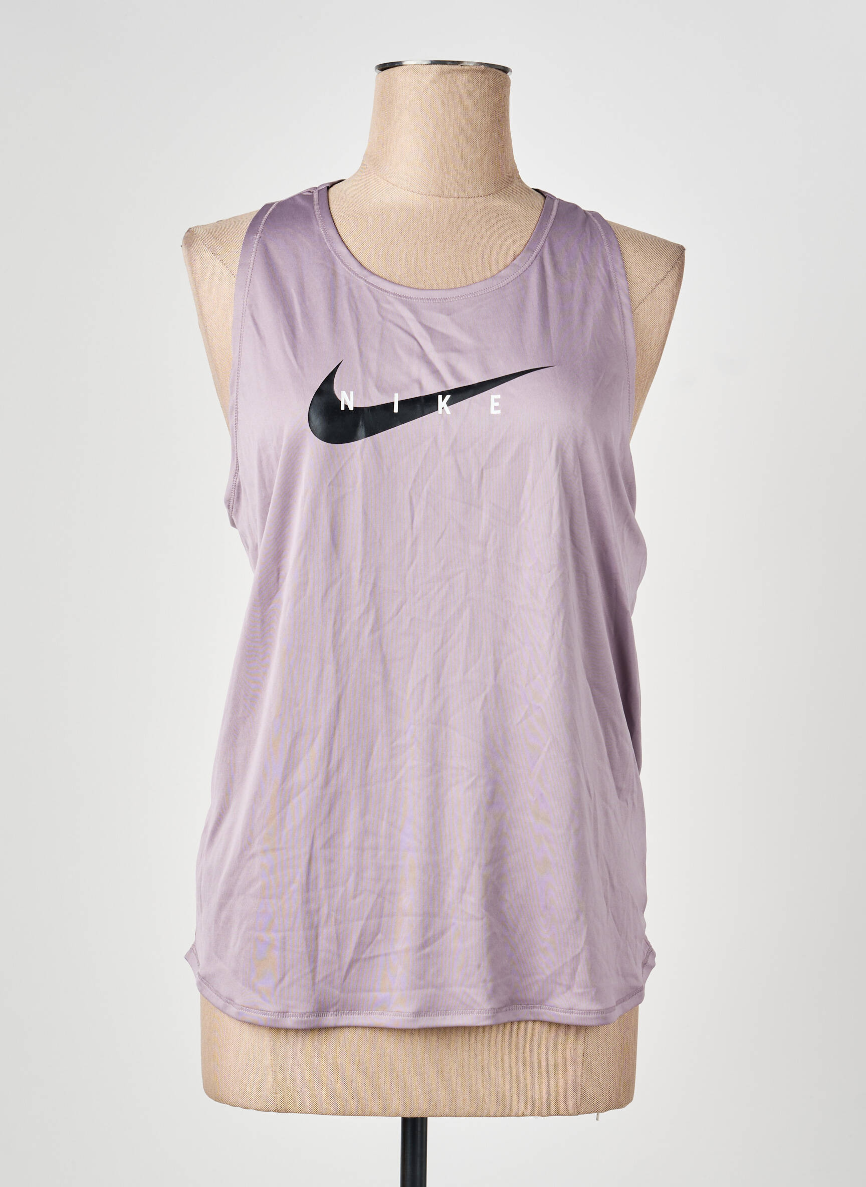 Marškiniai be rankovių floqué serigrafija be rankų violetinis NIKE moteris