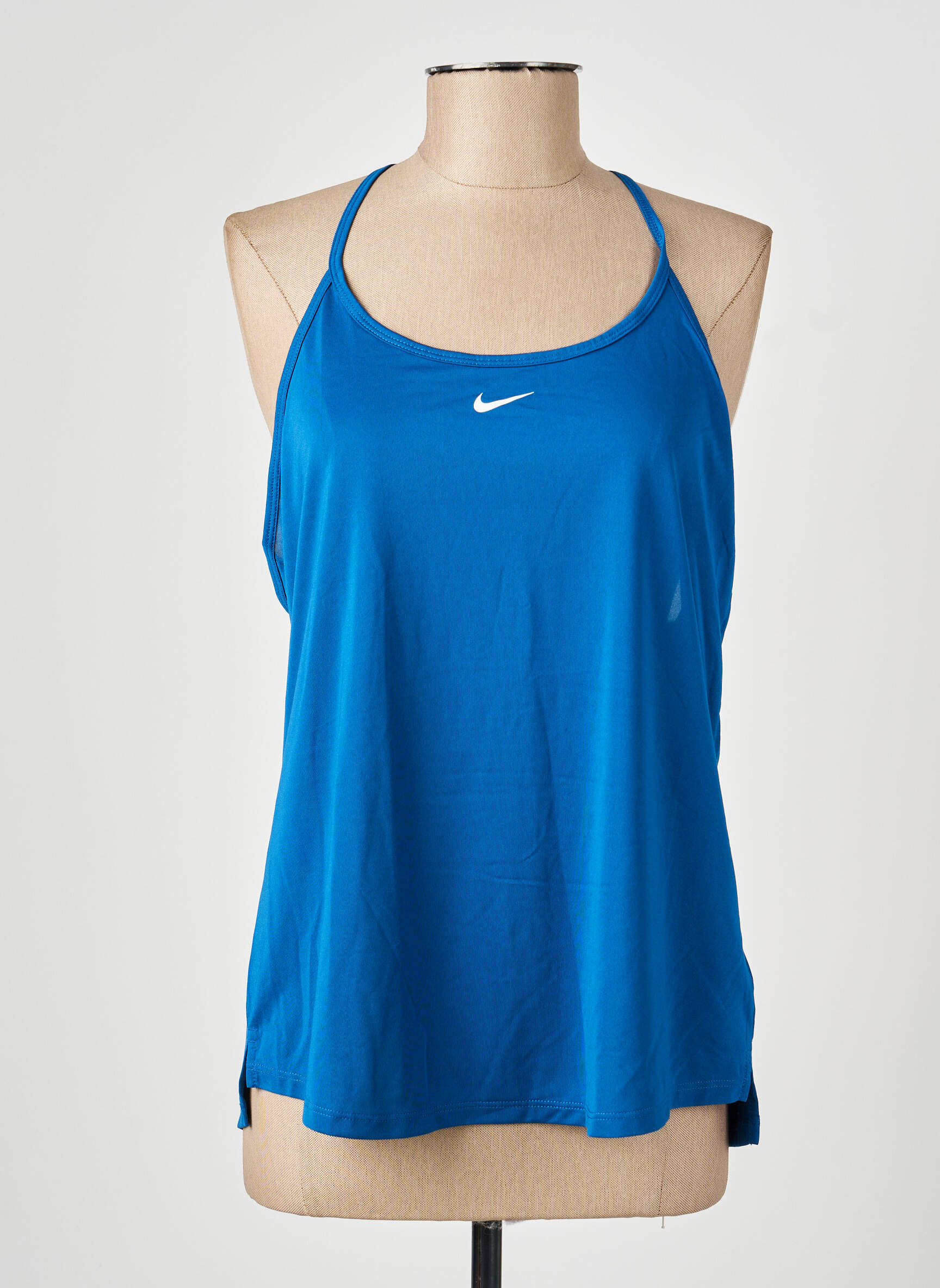 T-marškinys floqué serigrafija plonos dirželiai mėlyna NIKE moteris