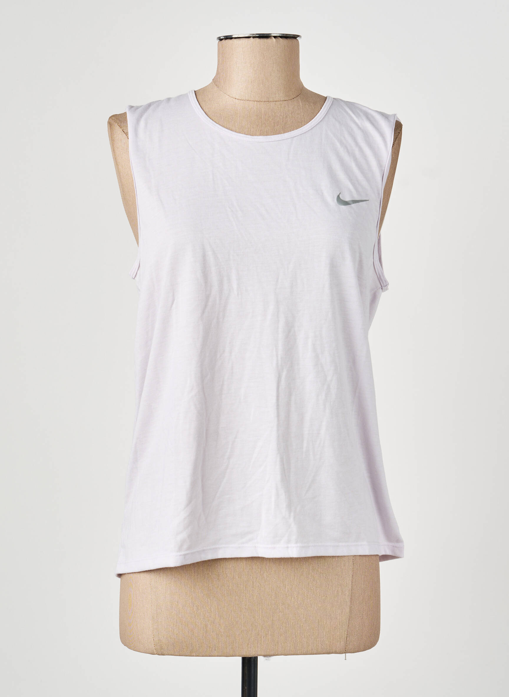 Marškiniai be rankovių floqué serigrafija be rankų baltas NIKE moteris