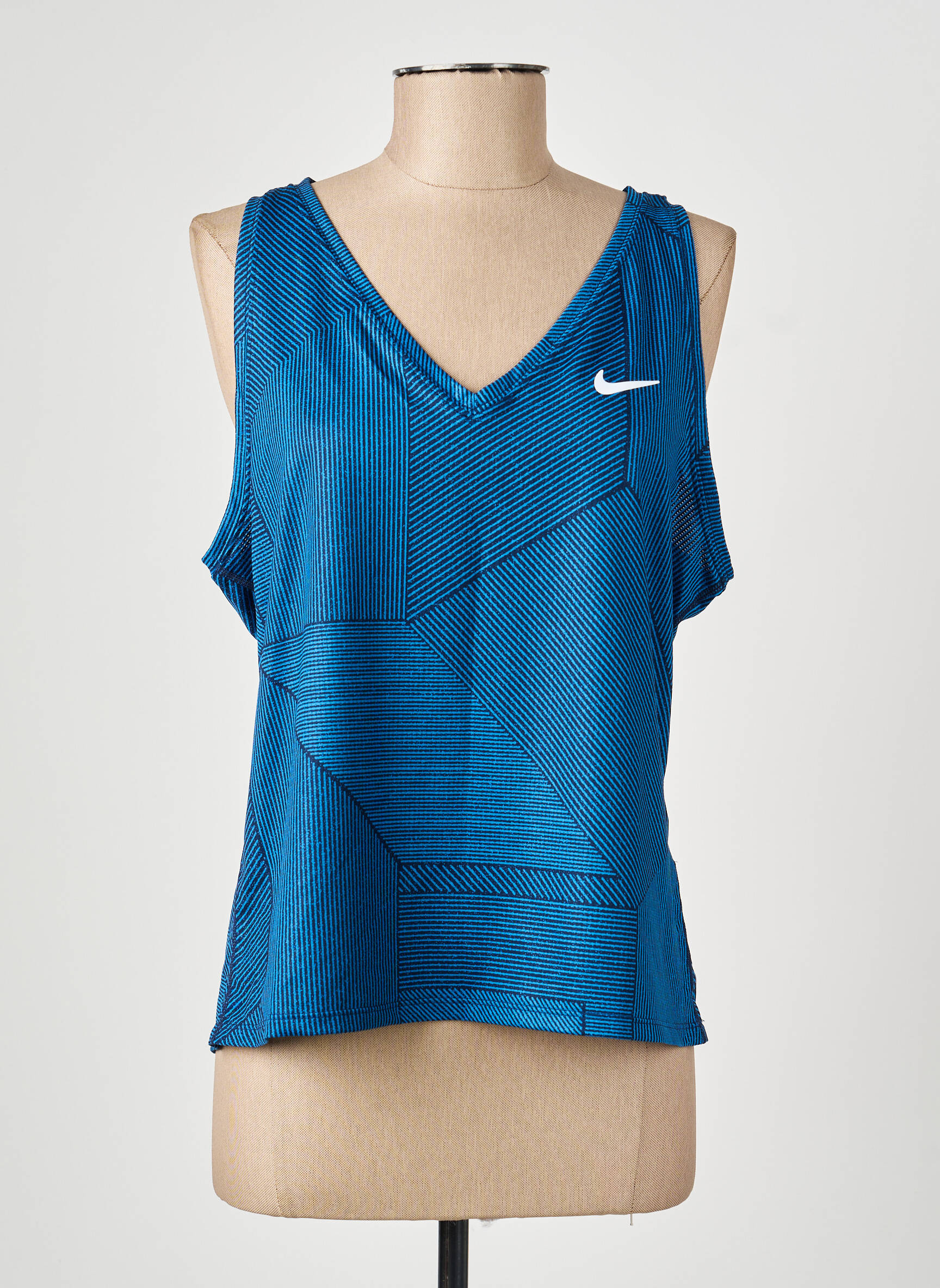 Marškiniai be rankovių tiesi kirpimas be rankų mėlyna NIKE moteris