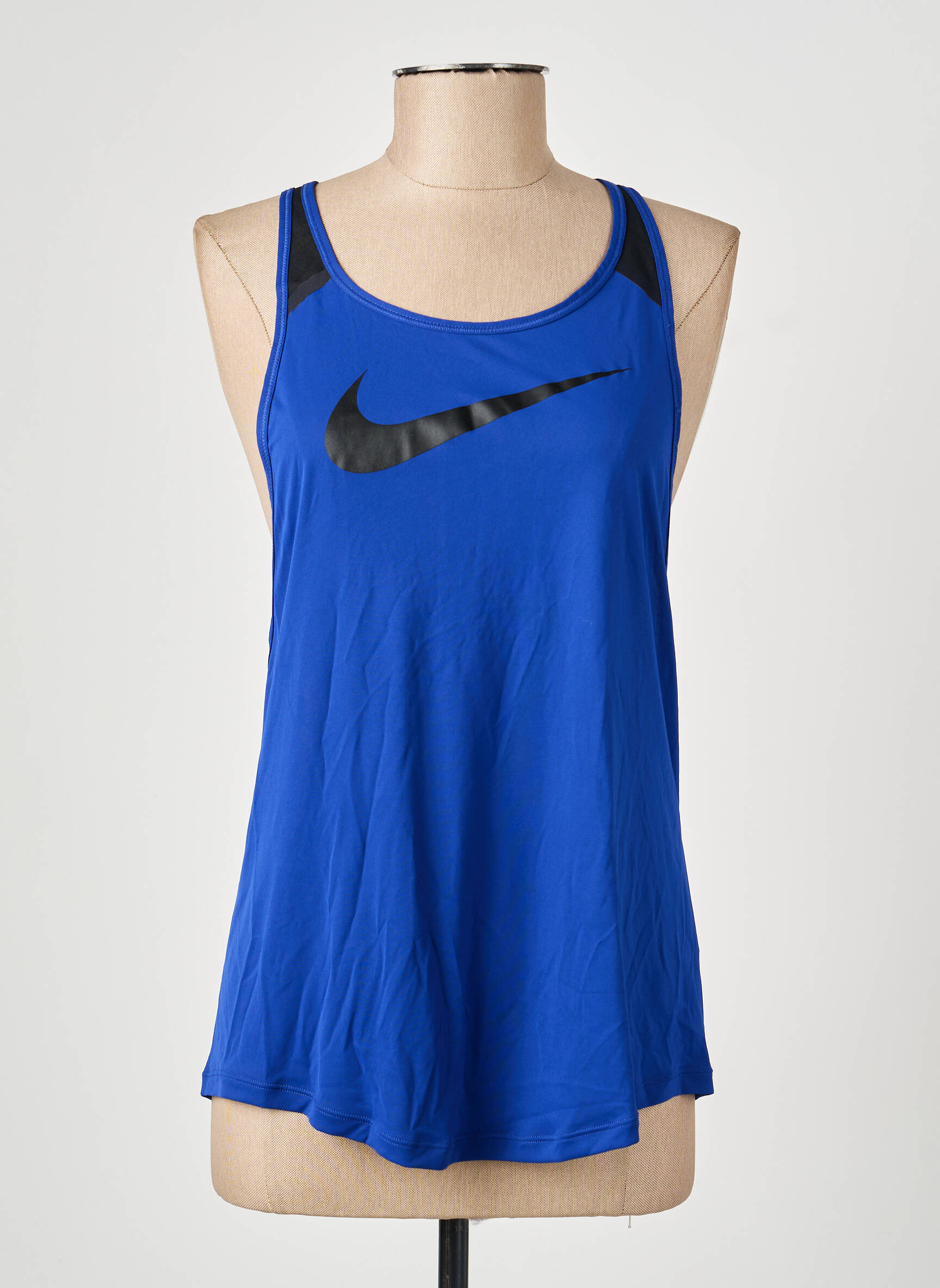 Marškiniai be rankovių floqué serigrafija be rankų mėlyna NIKE moteris