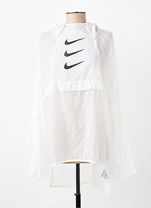 Vėjo nepraleidėjas ilgos rankovės su gobtuvu baltas NIKE moteris