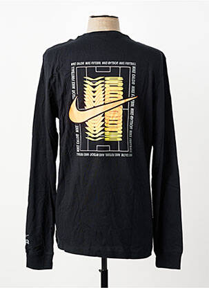 T-marškinys centrinė iškirptė ilgos rankovės juodas NIKE vyras