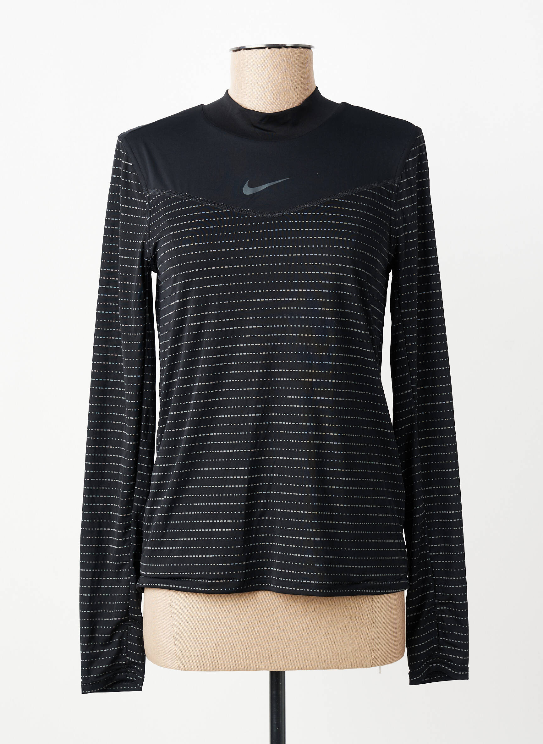 T-marškinys ilgos rankovės ilgos rankovės juodas NIKE moteris