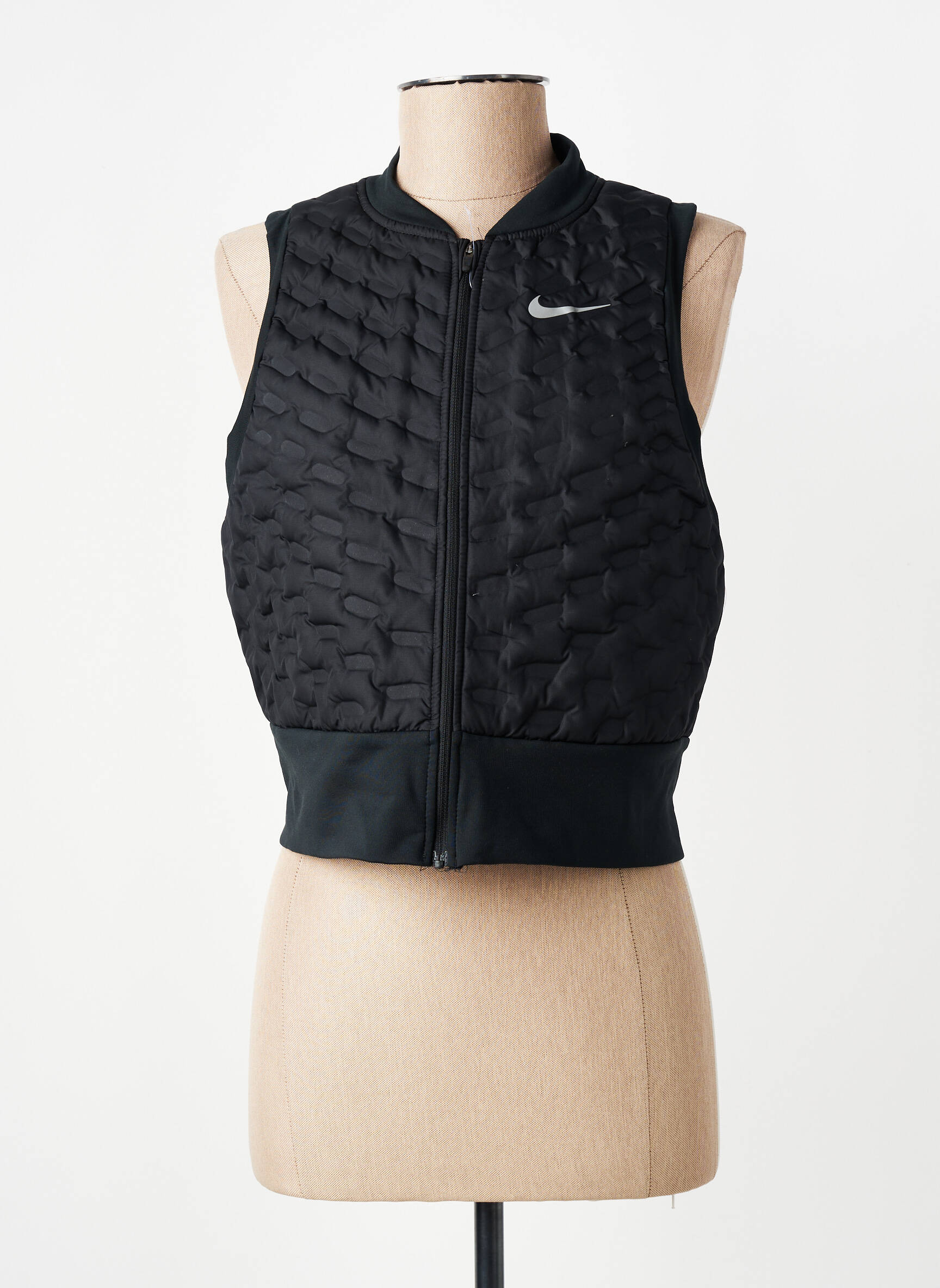 Pūkinė striukė priekinis užtrauktukas be gobtuvų juodas NIKE moteris