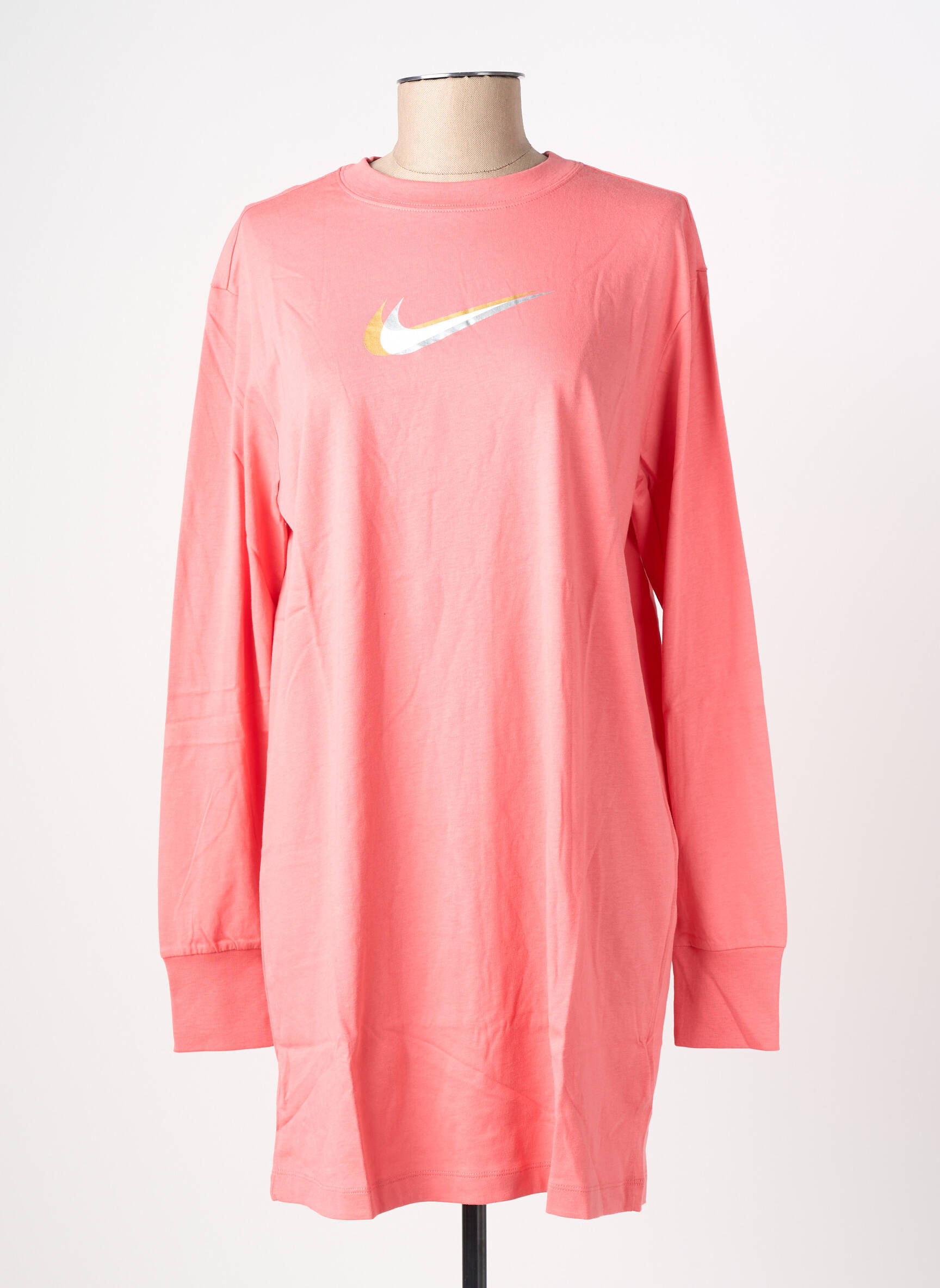 Trumpa suknelė ilgos rankovės ilgos rankovės rožinė NIKE moteris