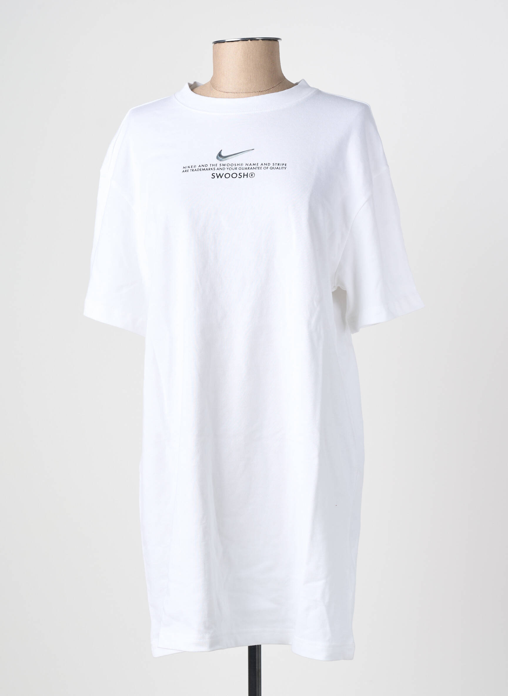 Trumpa suknelė trumpas rankovės trumpas rankovės baltas NIKE moteris