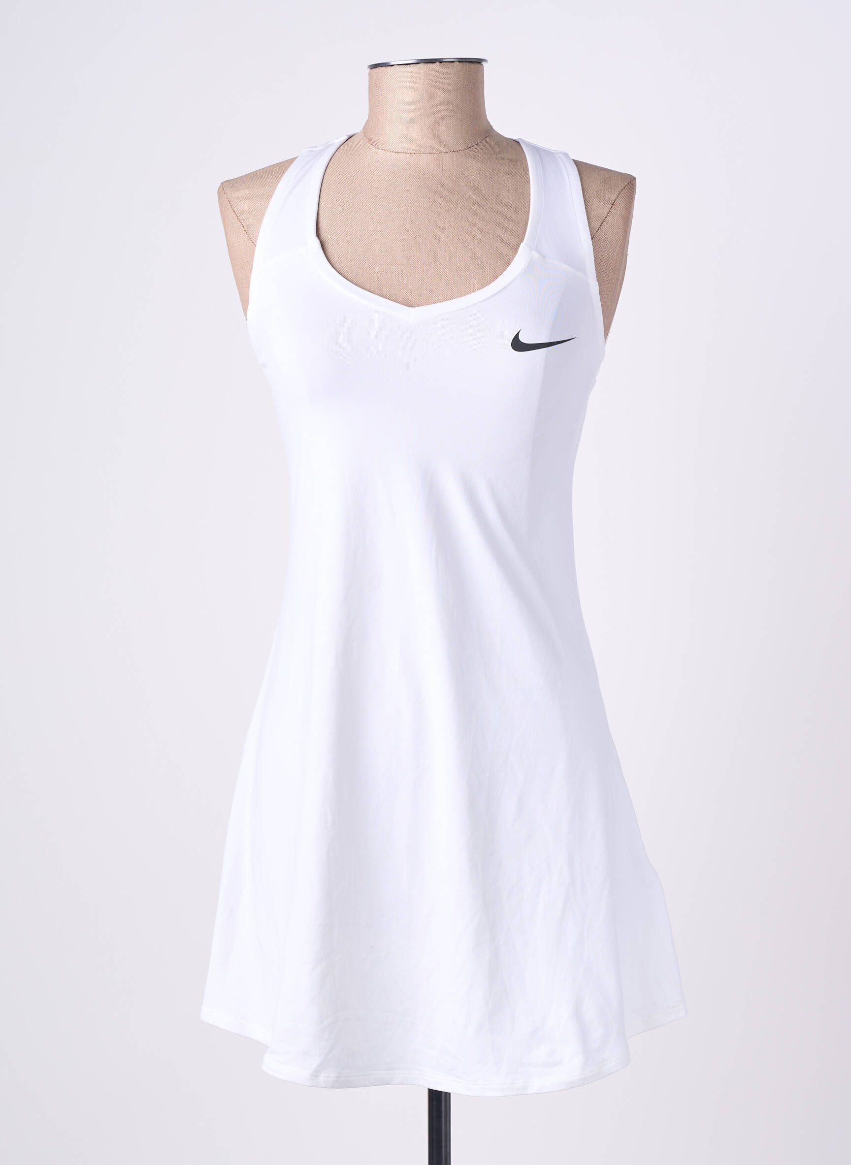 Trumpa suknelė be rankų be rankų baltas NIKE moteris