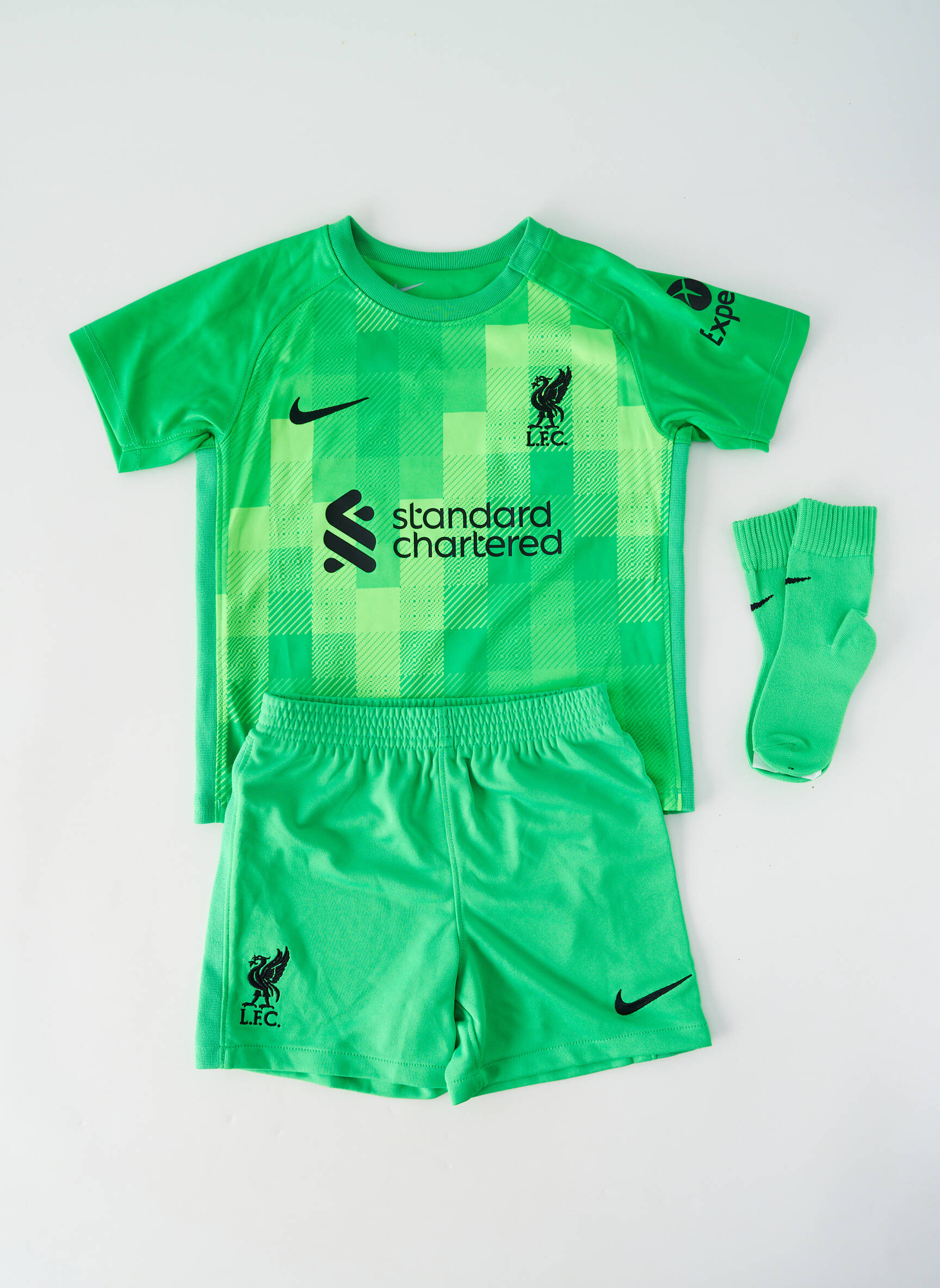 Šortų rinkinys flokuota serigrafija žalias NIKE berniukas