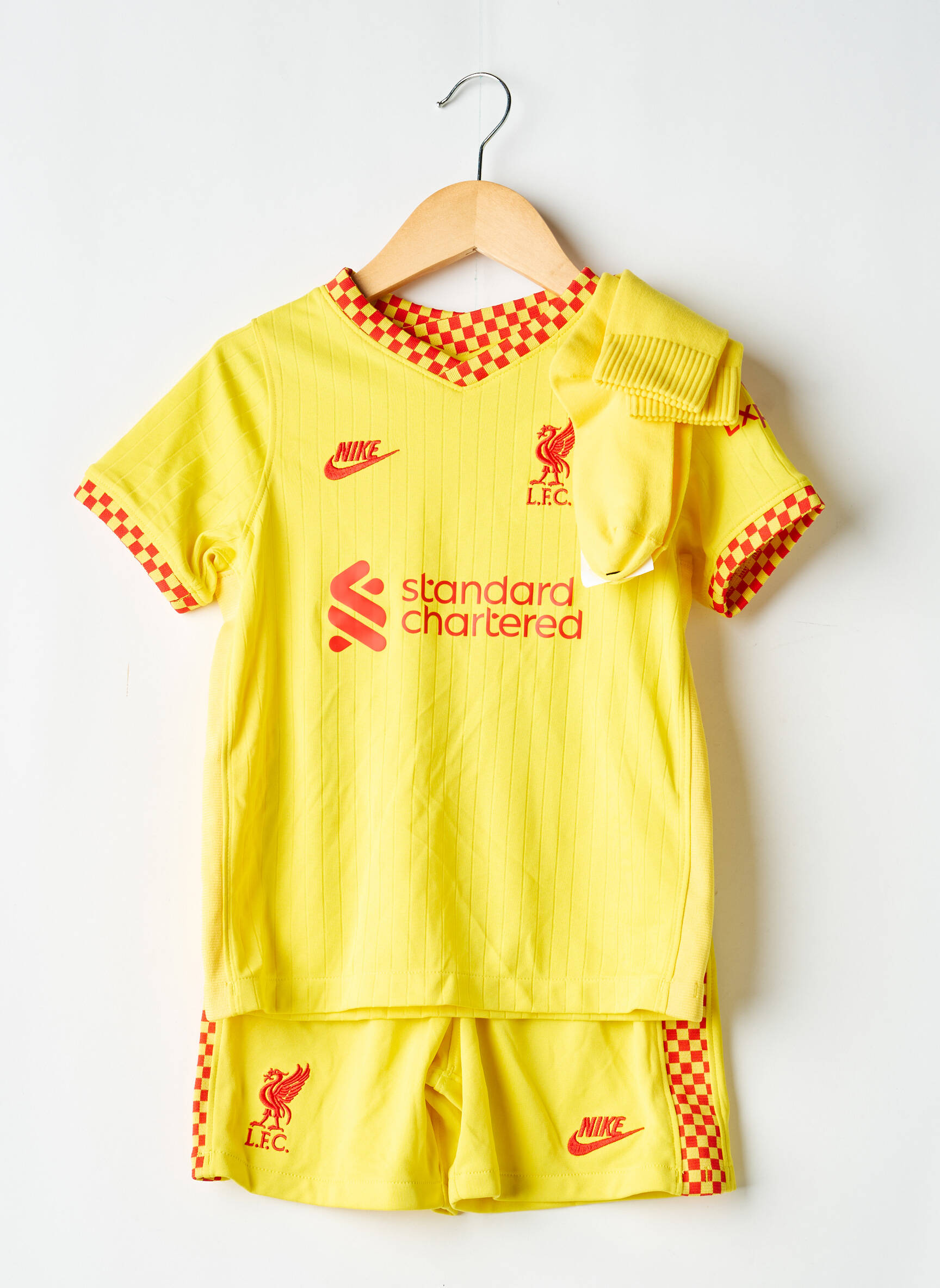 Šortų rinkinys flokuota serigrafija geltona NIKE berniukas