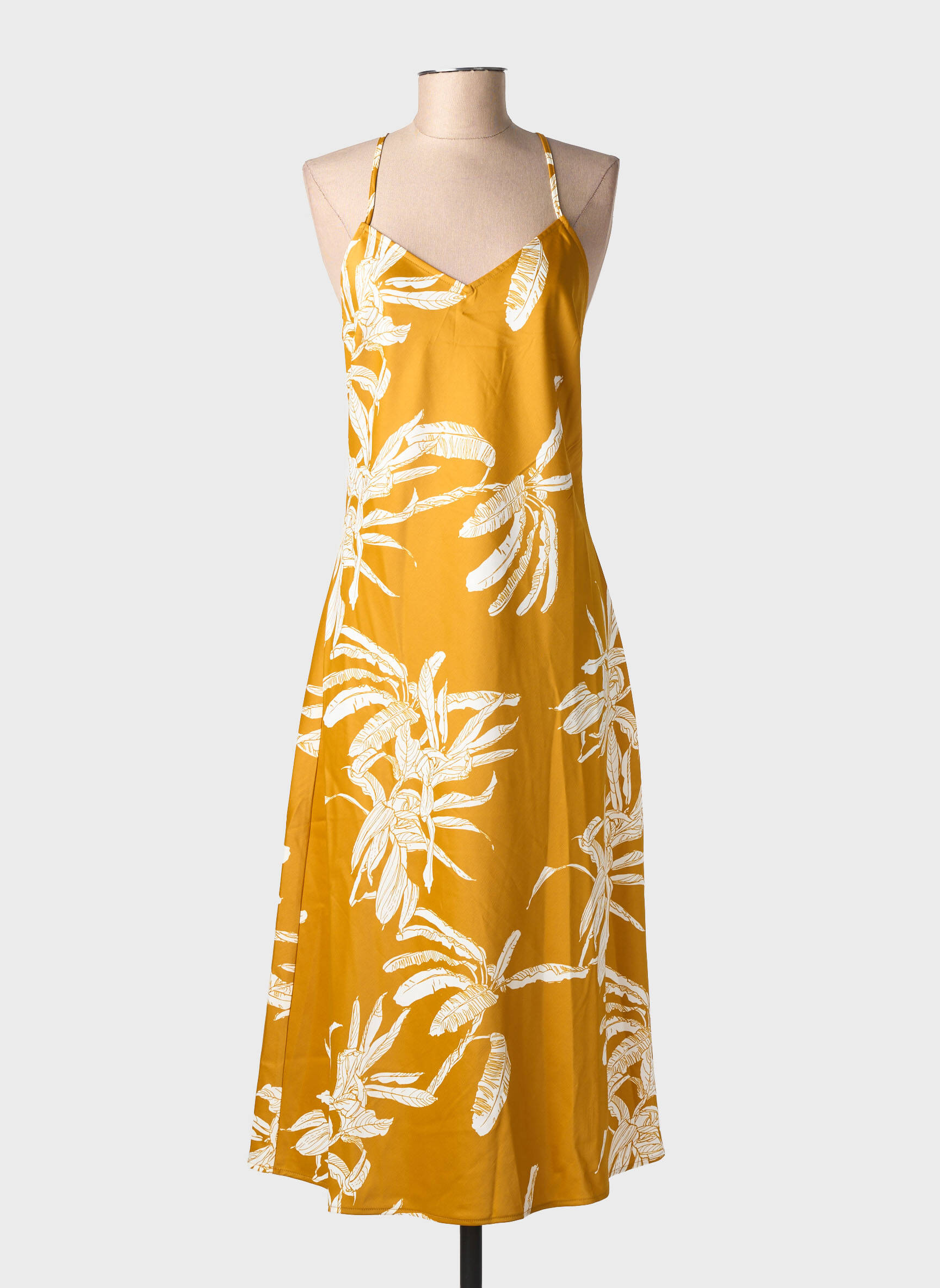 Pusilgių suknelė col v plonos dirželiai geltona AWARE BY VERO MODA moteris