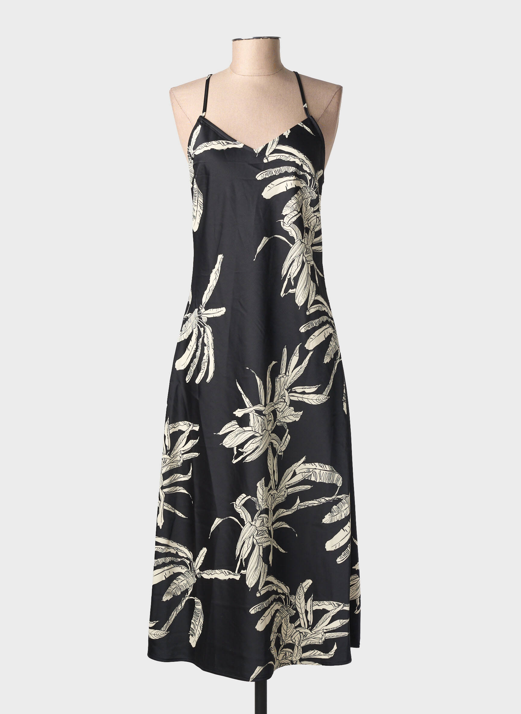 Pusilgių suknelė col v plonos dirželiai juodas AWARE BY VERO MODA moteris