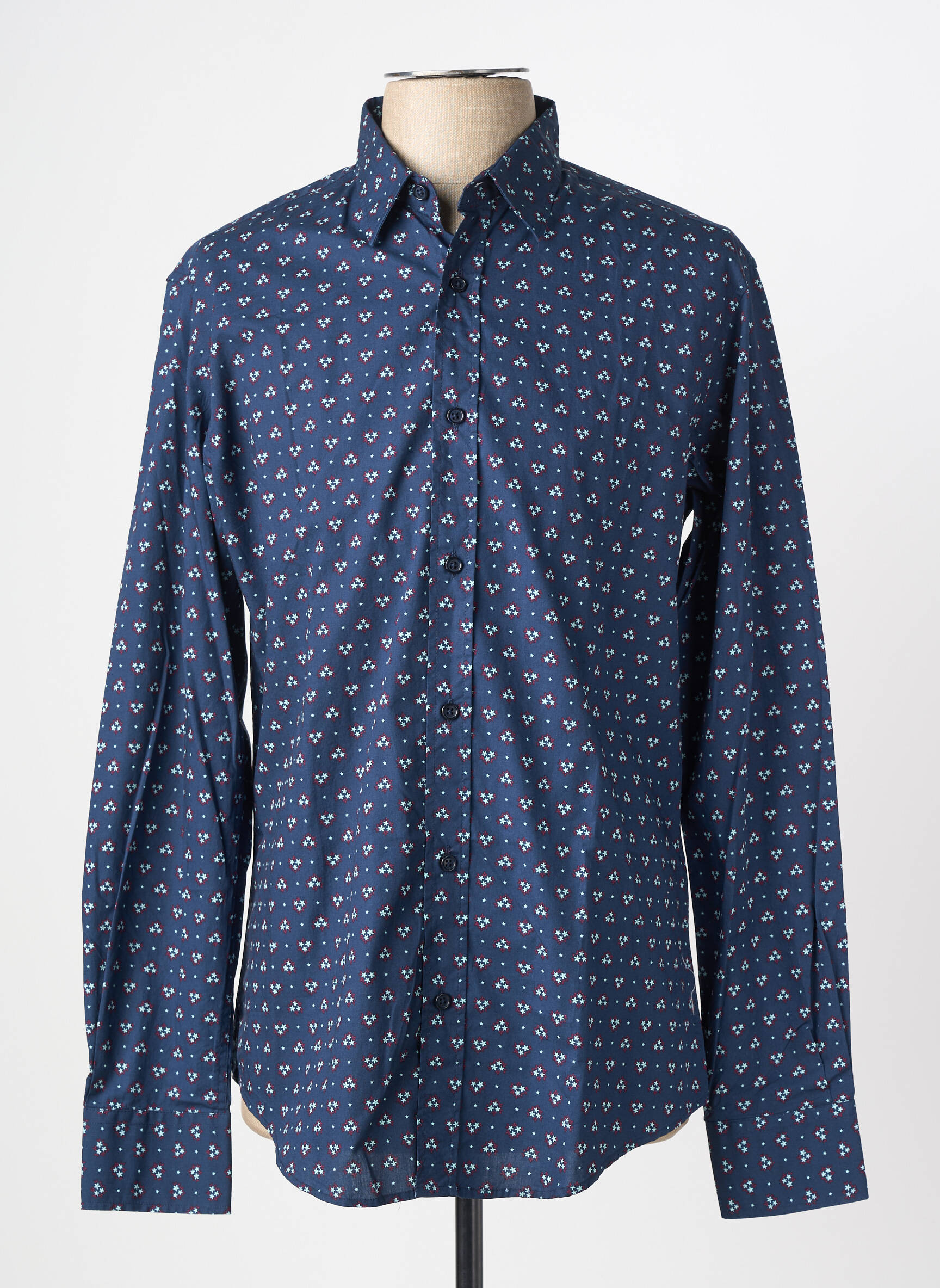 Ilgomis rankovėmis marškinys fantazijos raštas mėlyna CAMBERABERO vyras