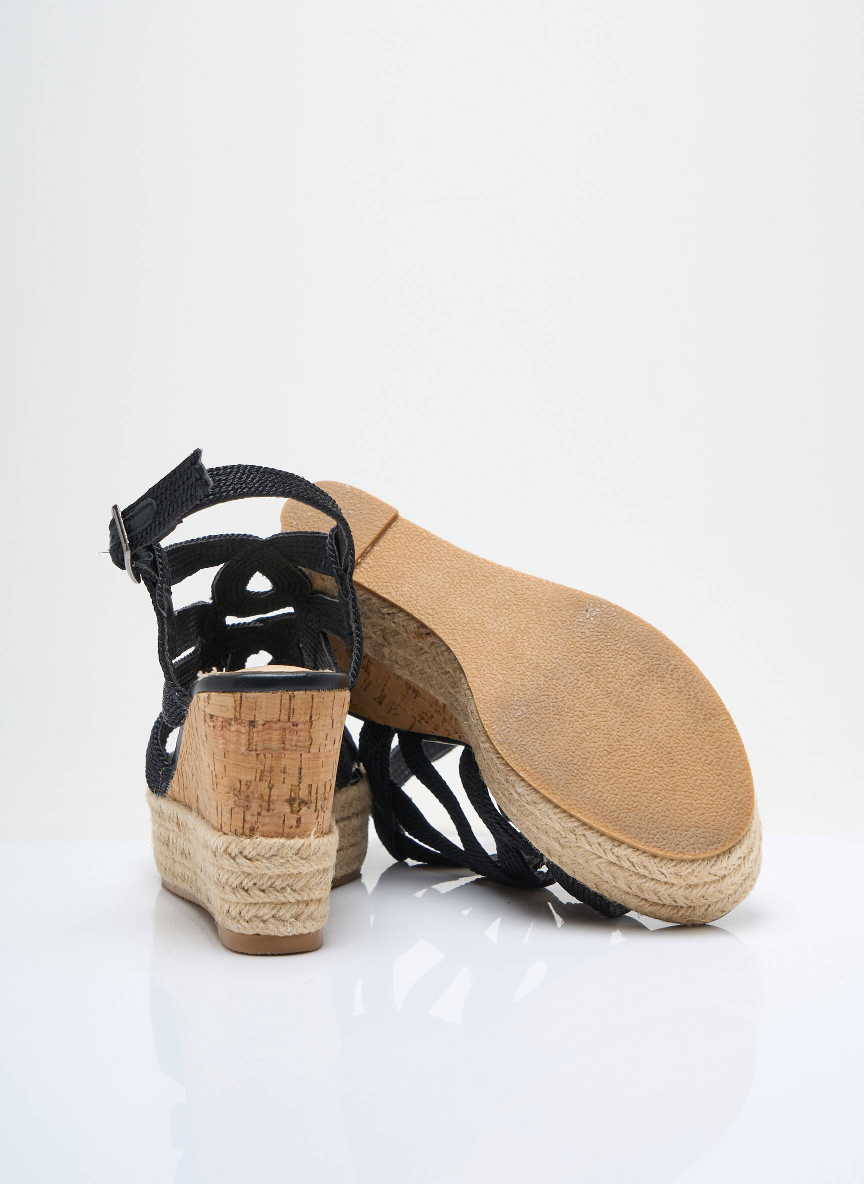 Espadrilės amortizuojančios pado tipas kulnas nuo 7 iki 9 cm juodas MANO moteris