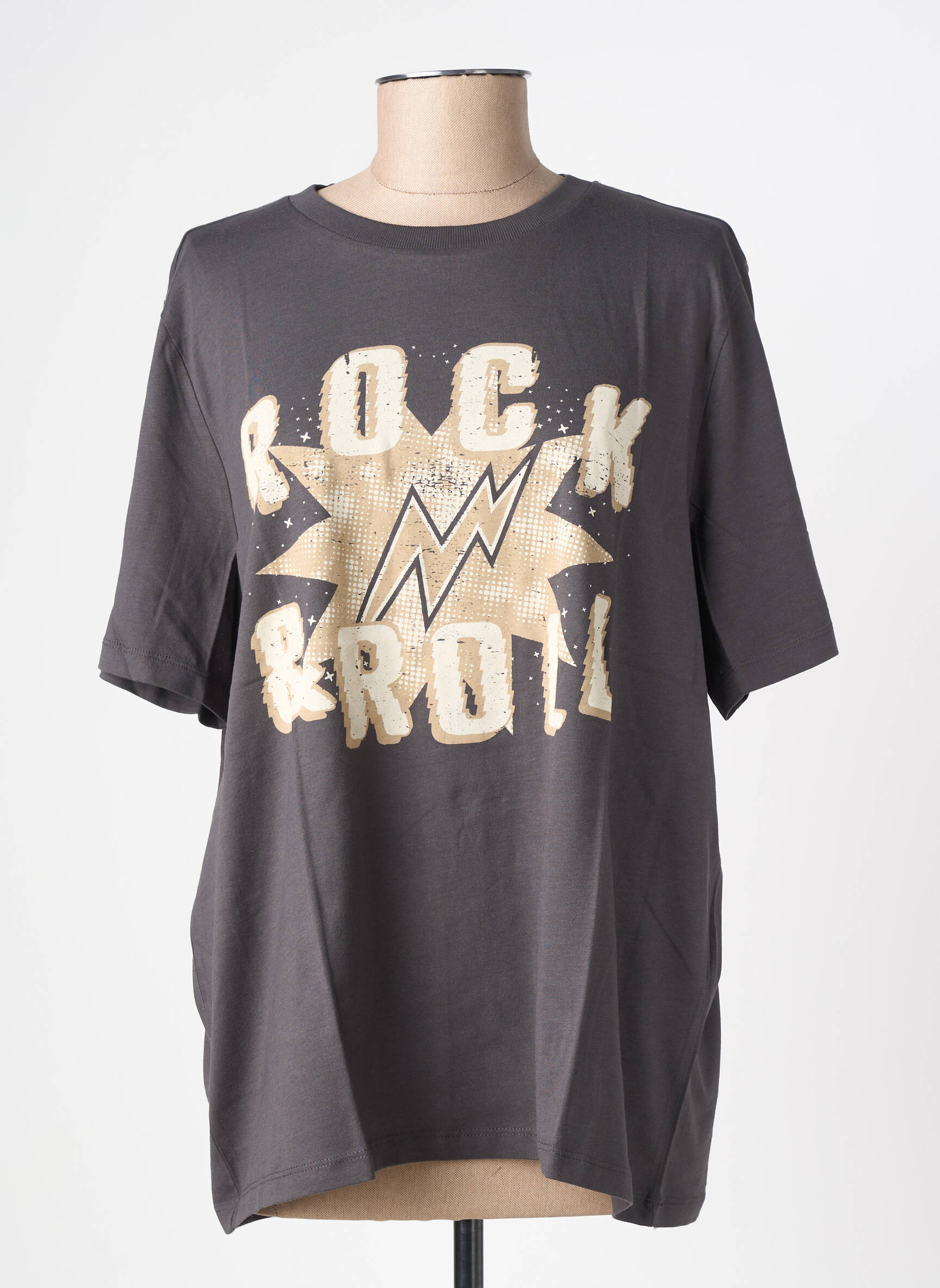 T-marškinys floqué serigrafija trumpas rankovės pilka VERO MODA moteris