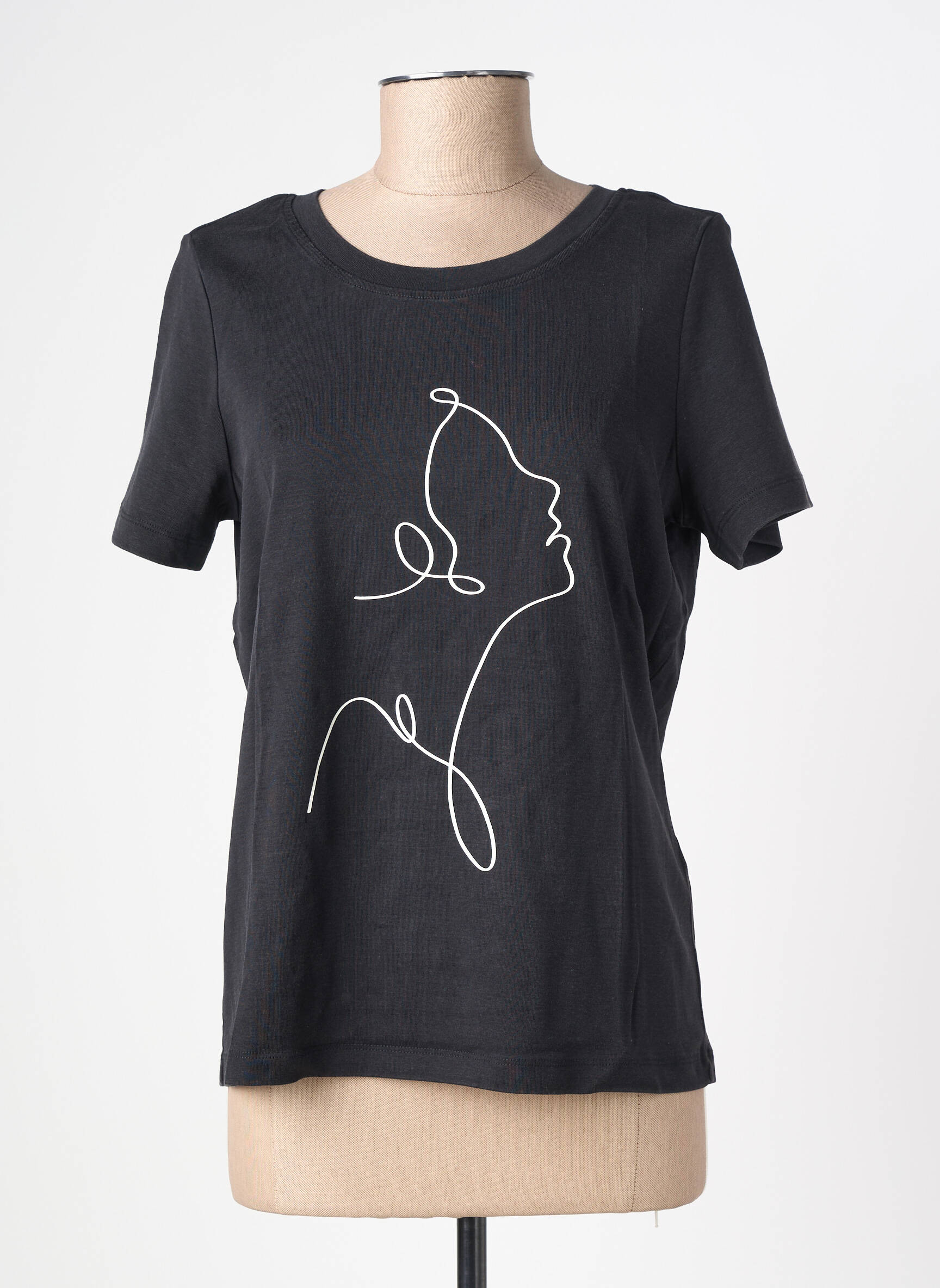 T-marškinys floqué serigrafija trumpas rankovės juodas VERO MODA moteris
